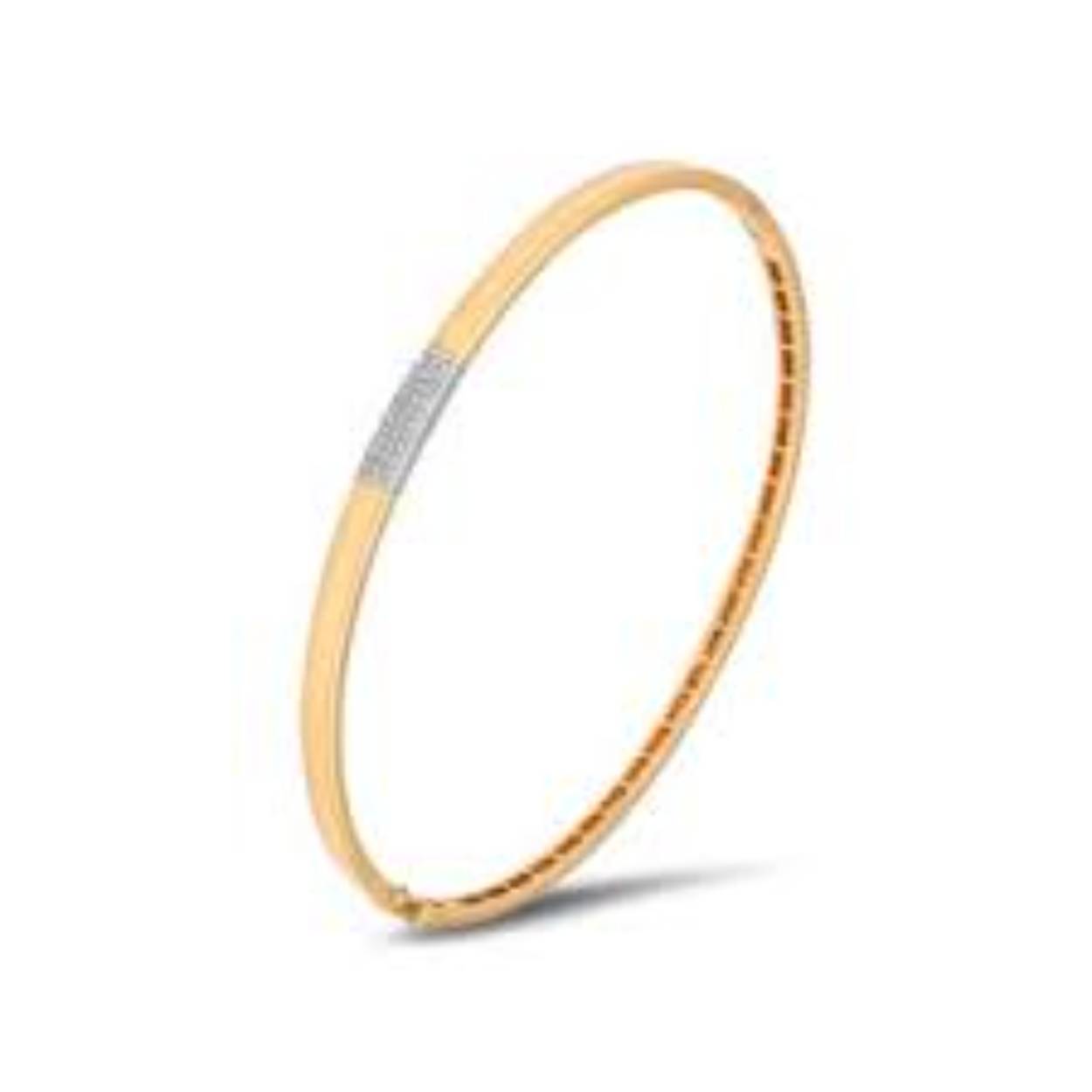 Geelgouden bangle met 0.10 diamant pave gezet