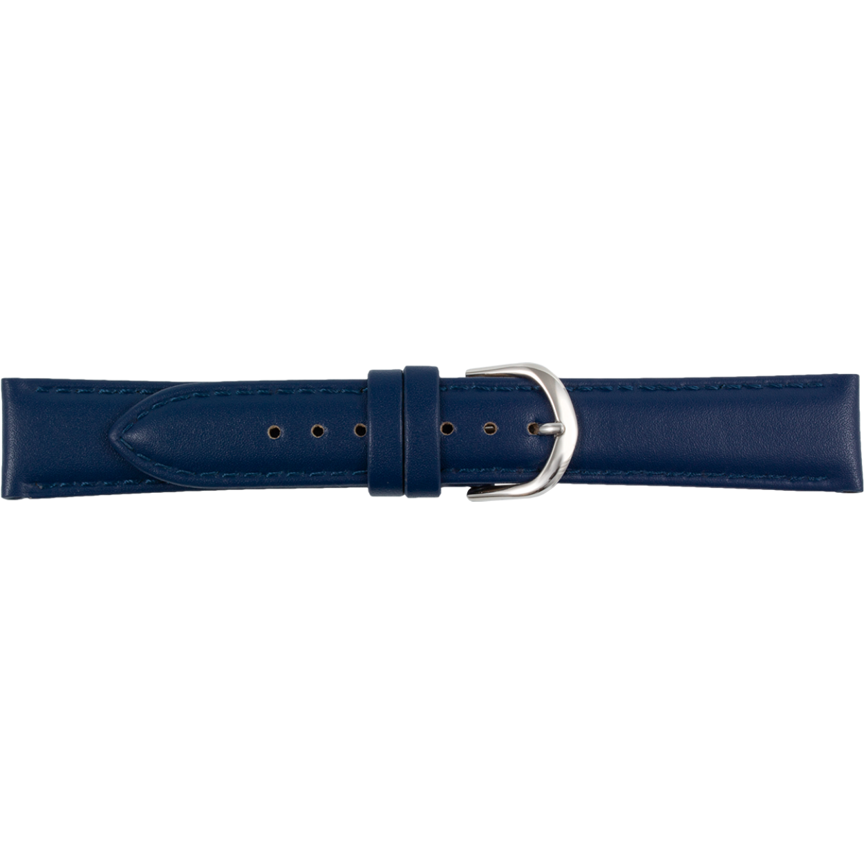 Horlogeband leer 20mm donkerblauw 