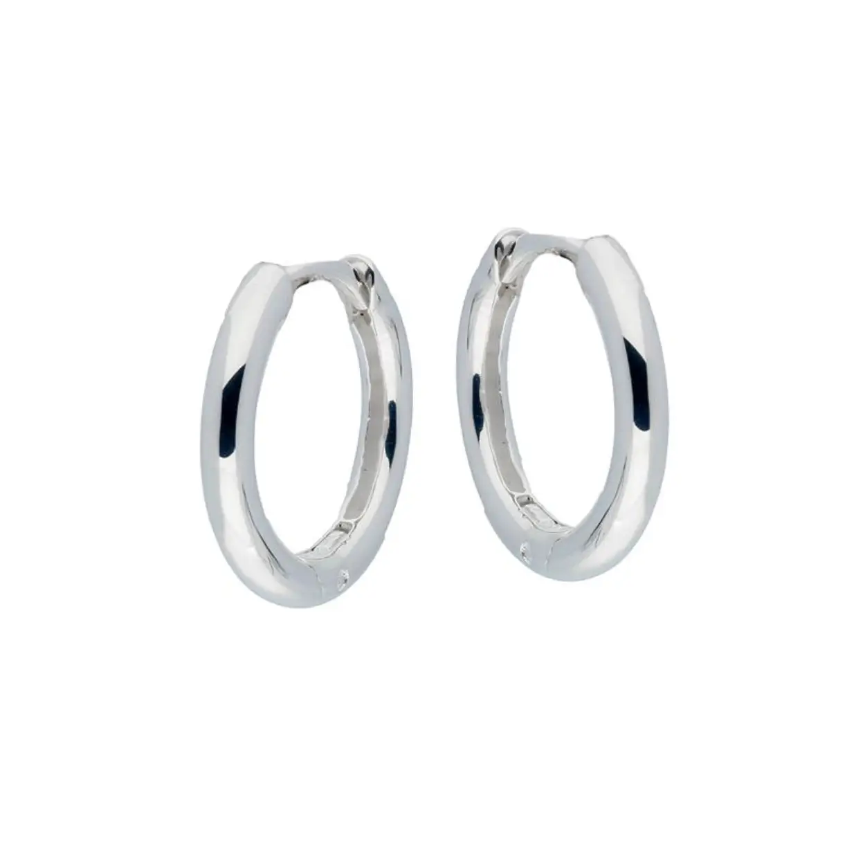 Zilver Gerhodineerde Klapoorringen met Ronde Buis 16mm