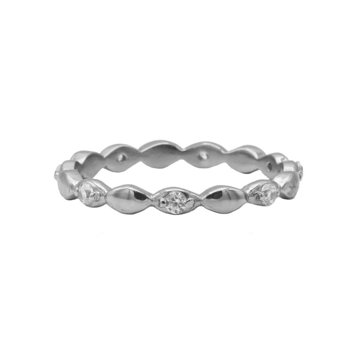 Dit is onze zirconia oval ring. Onze sieraden zijn verkrijgbaar in 925 sterling zilver of met een 14K gouden of rosegouden plating.