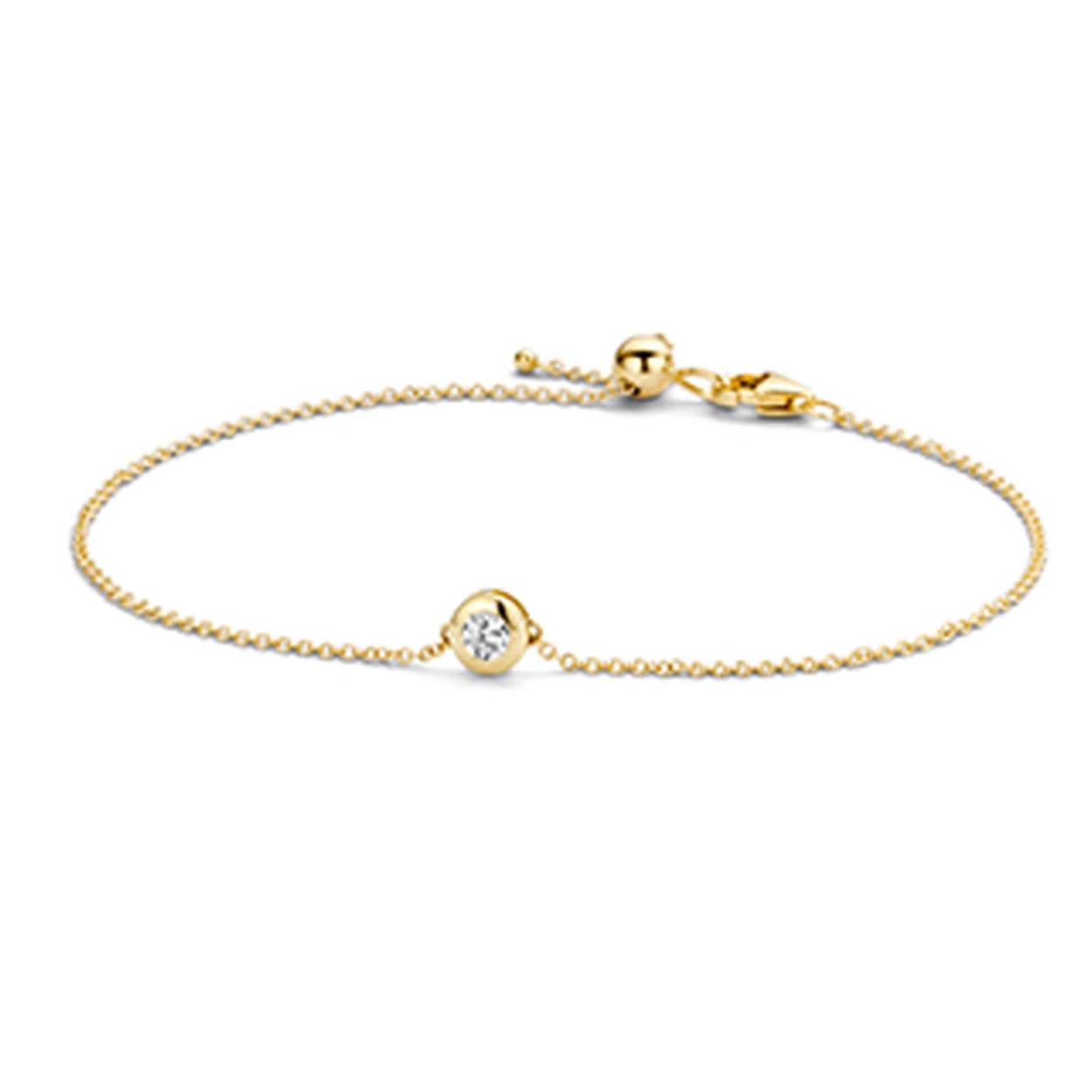 Blush armband 14k geelgoud met zirkonia.