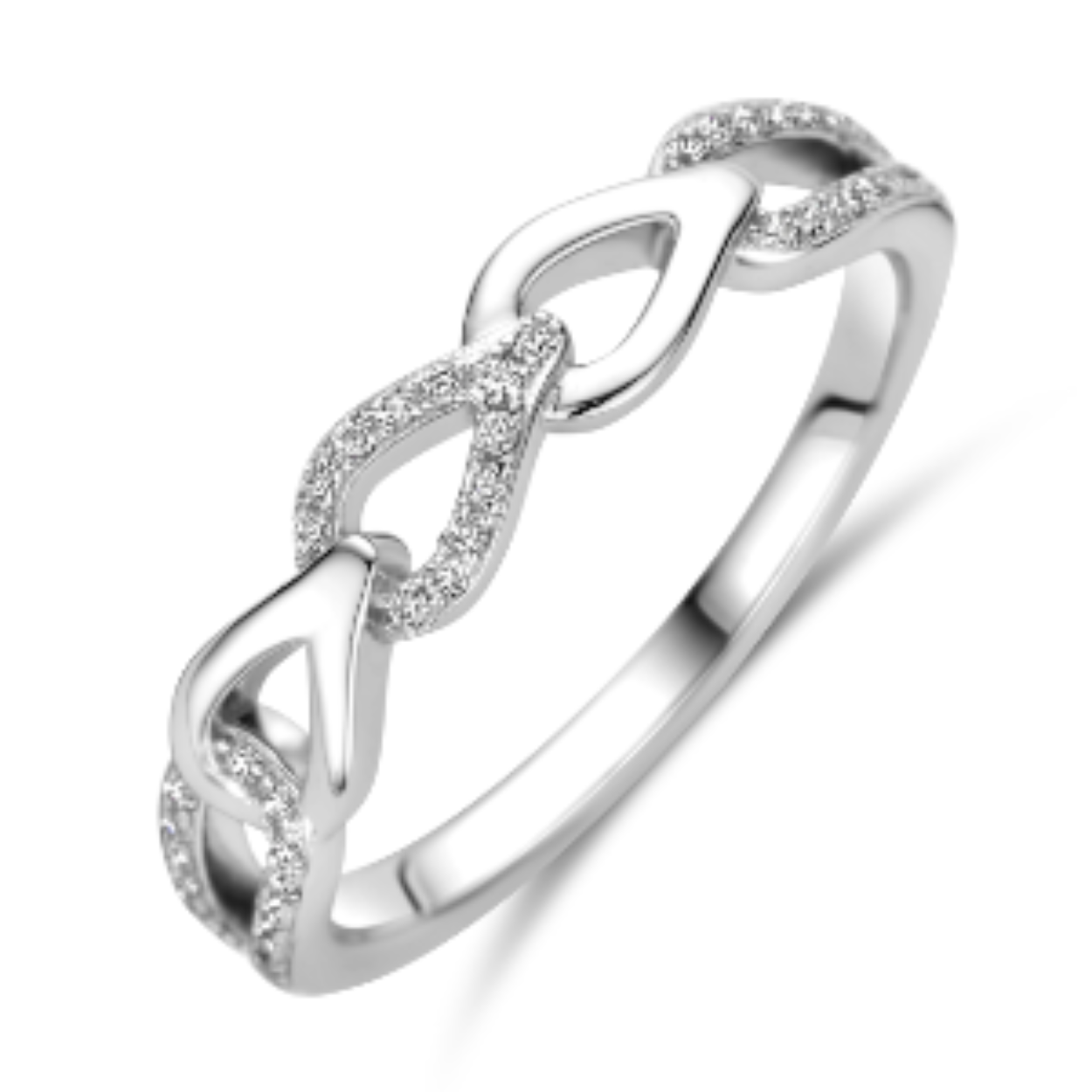 Ring met zirkonias in maat 18,5 (58)
