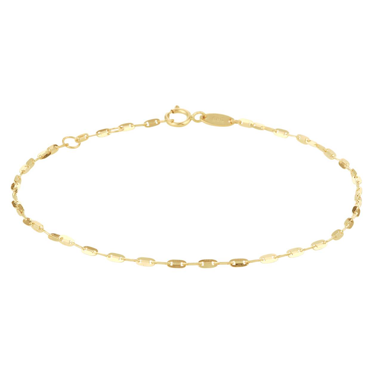 14k Geelgouden armband met een schakelbreedte van 1.5mm. De armband heeft draaglengtes van 16, 17 en 18cm.