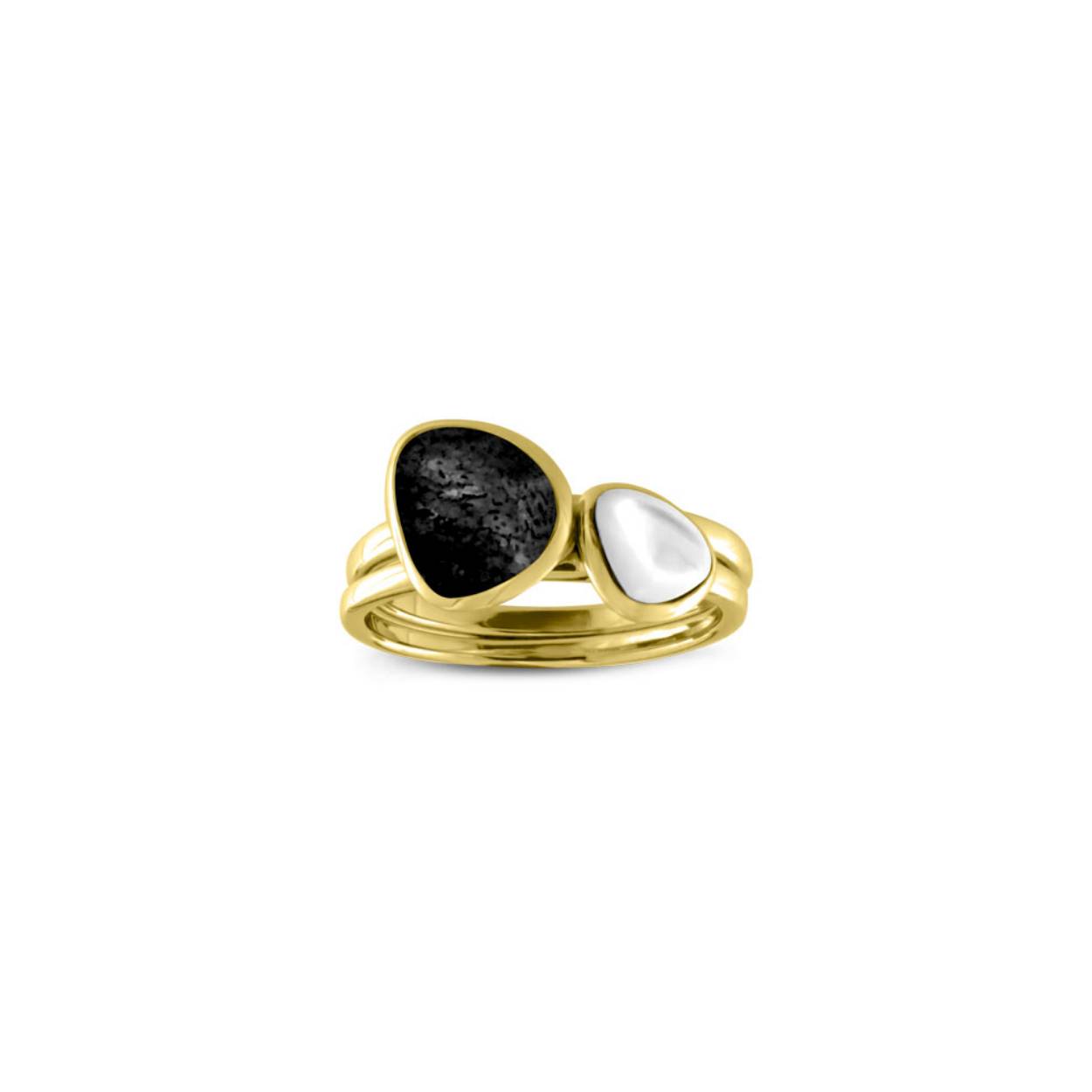 MY iMenso Eterno "Combino Black & MOP " ring (925/3Mgold-plated)