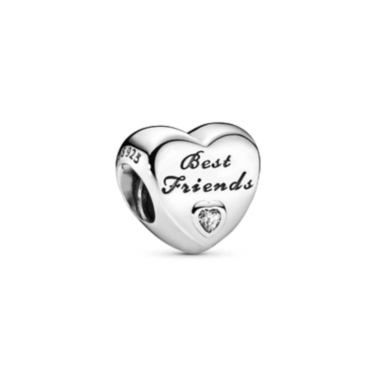 Pandora charm zilver hartje Best Friends