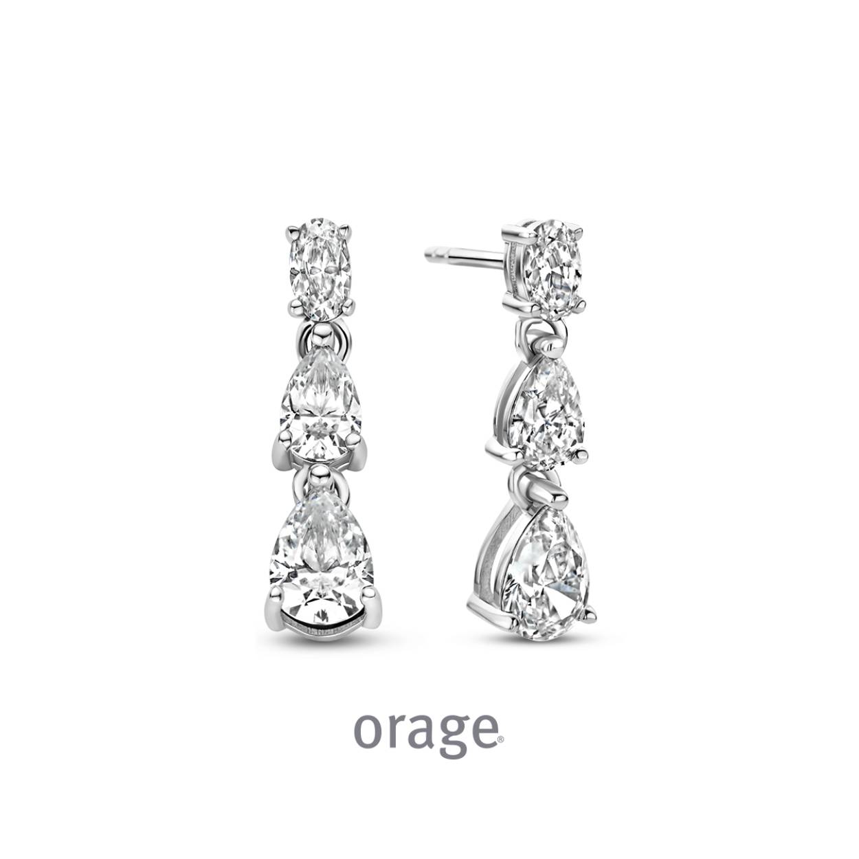 Orage oorhangers zilver