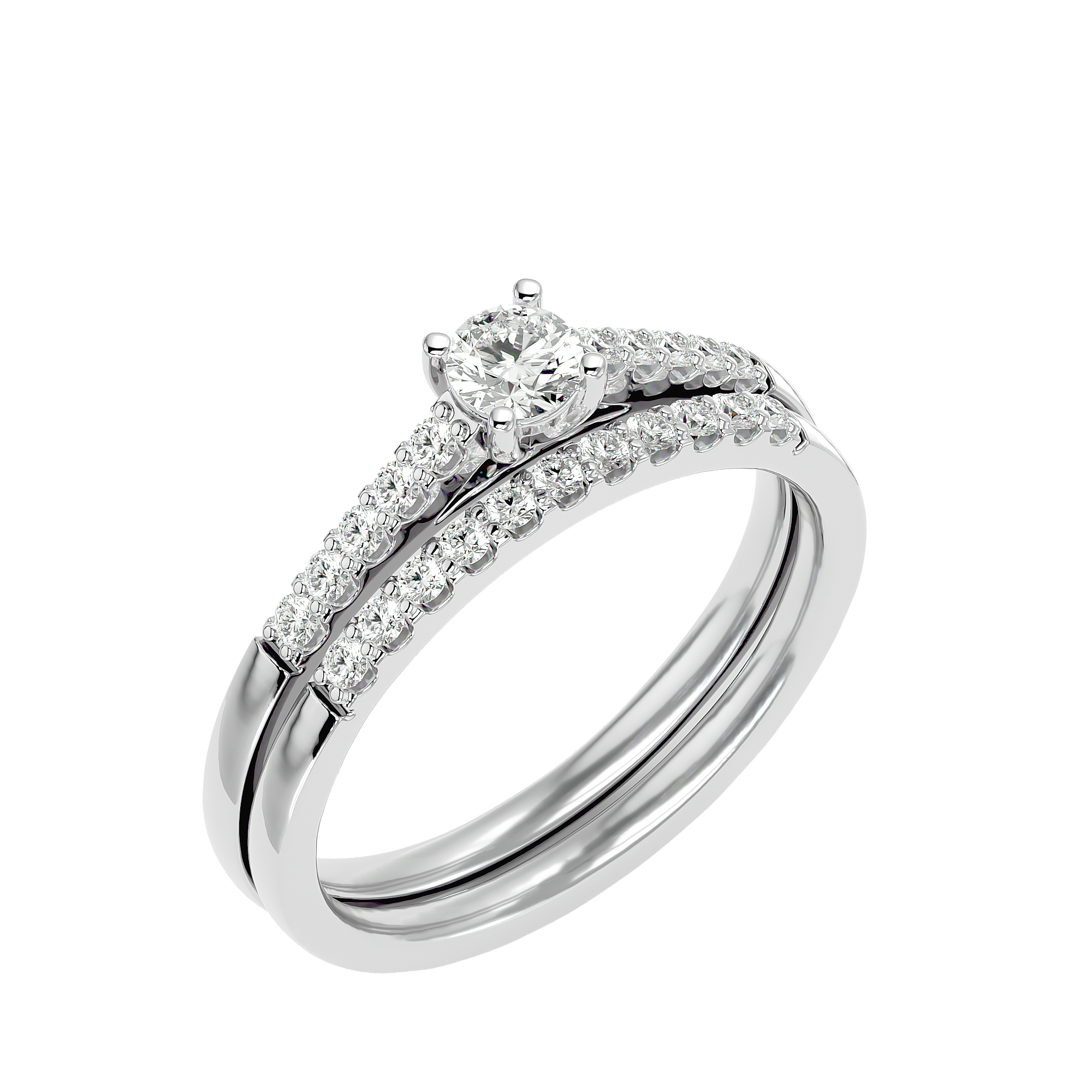 BAGUE OR BLANC SOLITAIRE DIAMANTS +DEMI- ALLIANCE OR BLANC 0.53GHSI
PIERRE CENTRE: 0,25cts