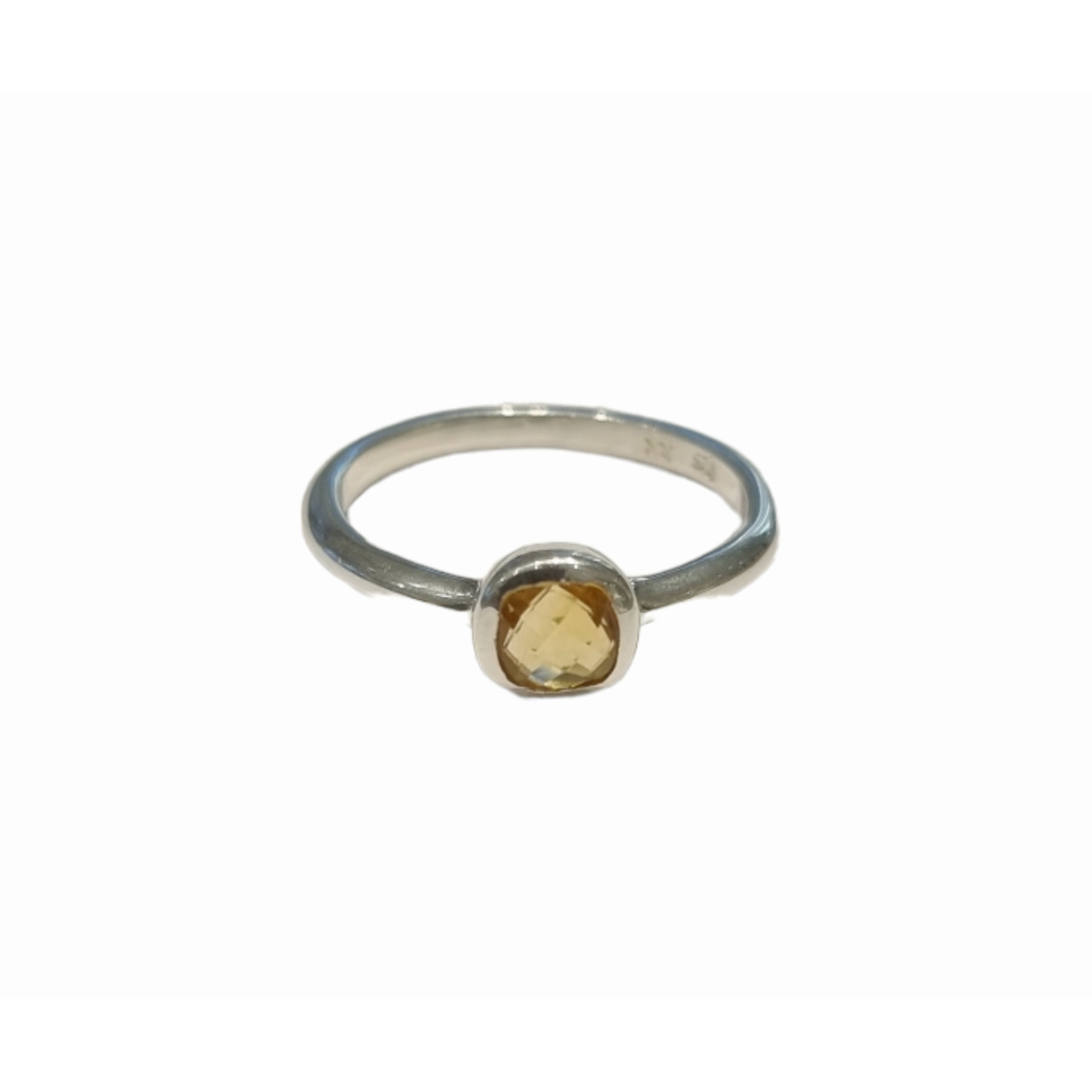 Zilver ring met citrine.