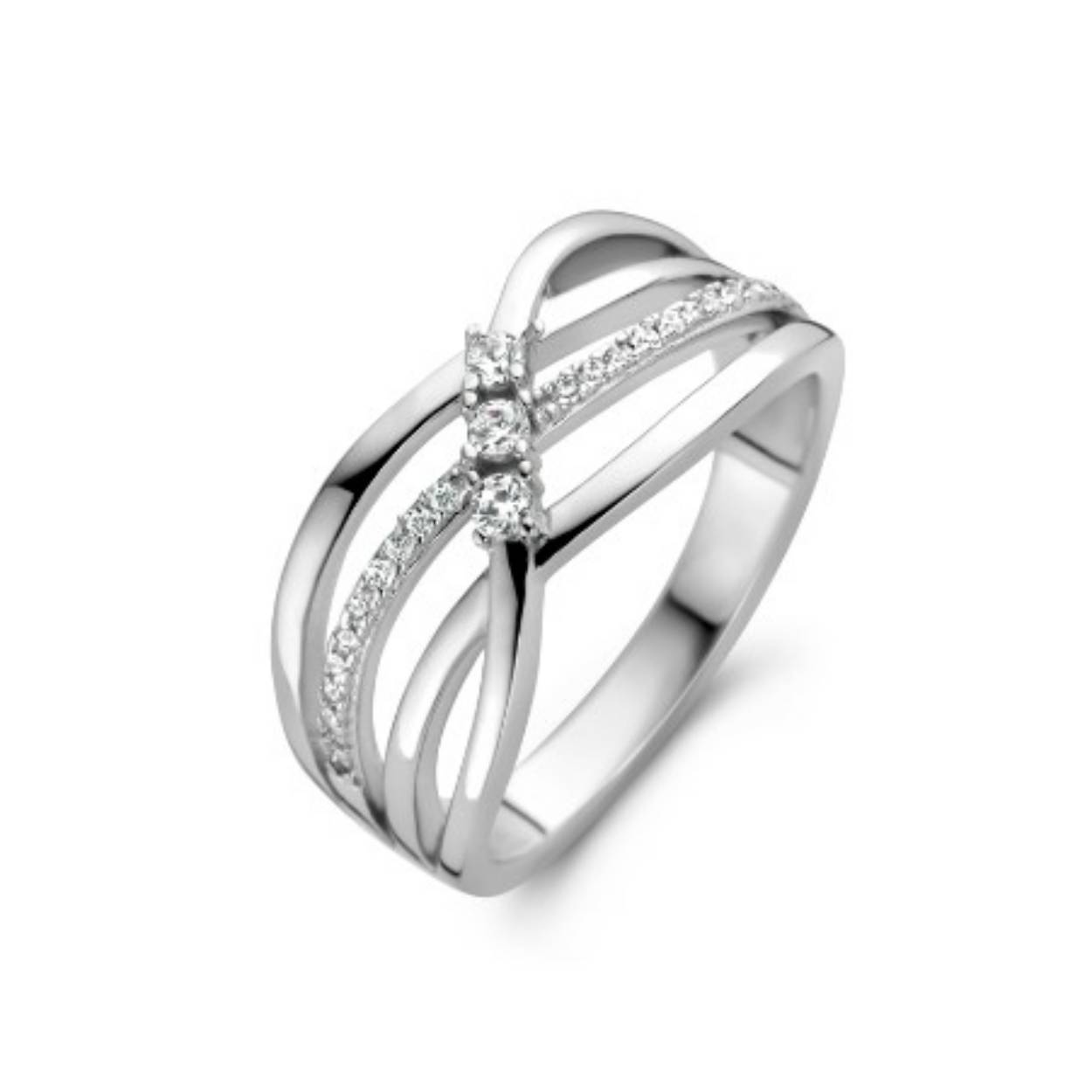 Zilver ring met zirkonia