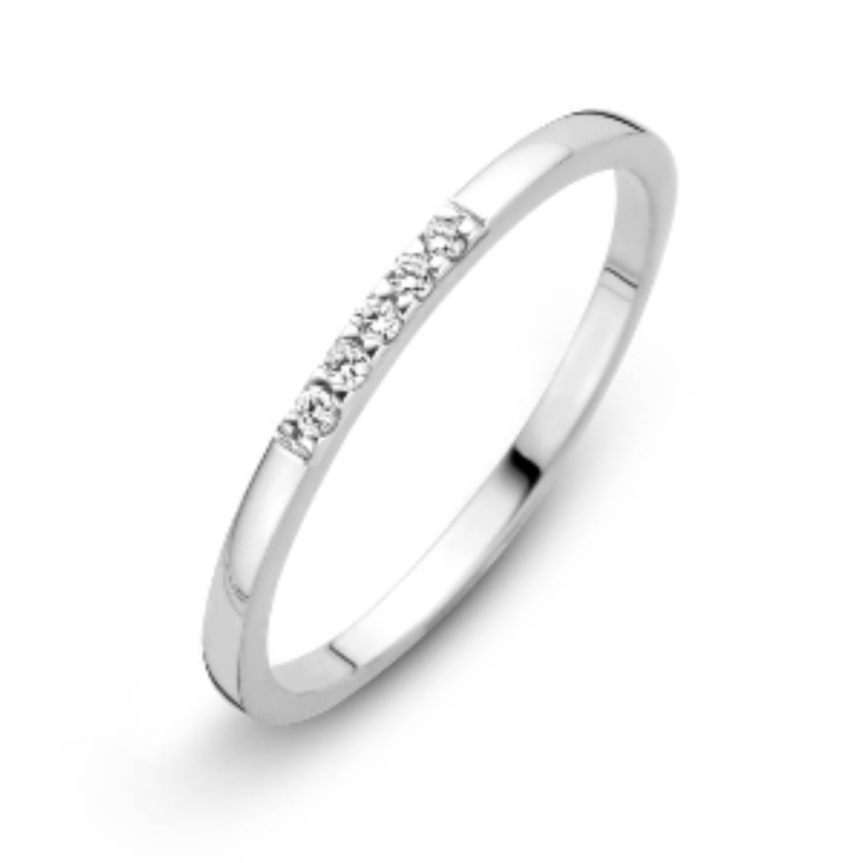14kt WG ring sider 5x0,01ct. H/SI