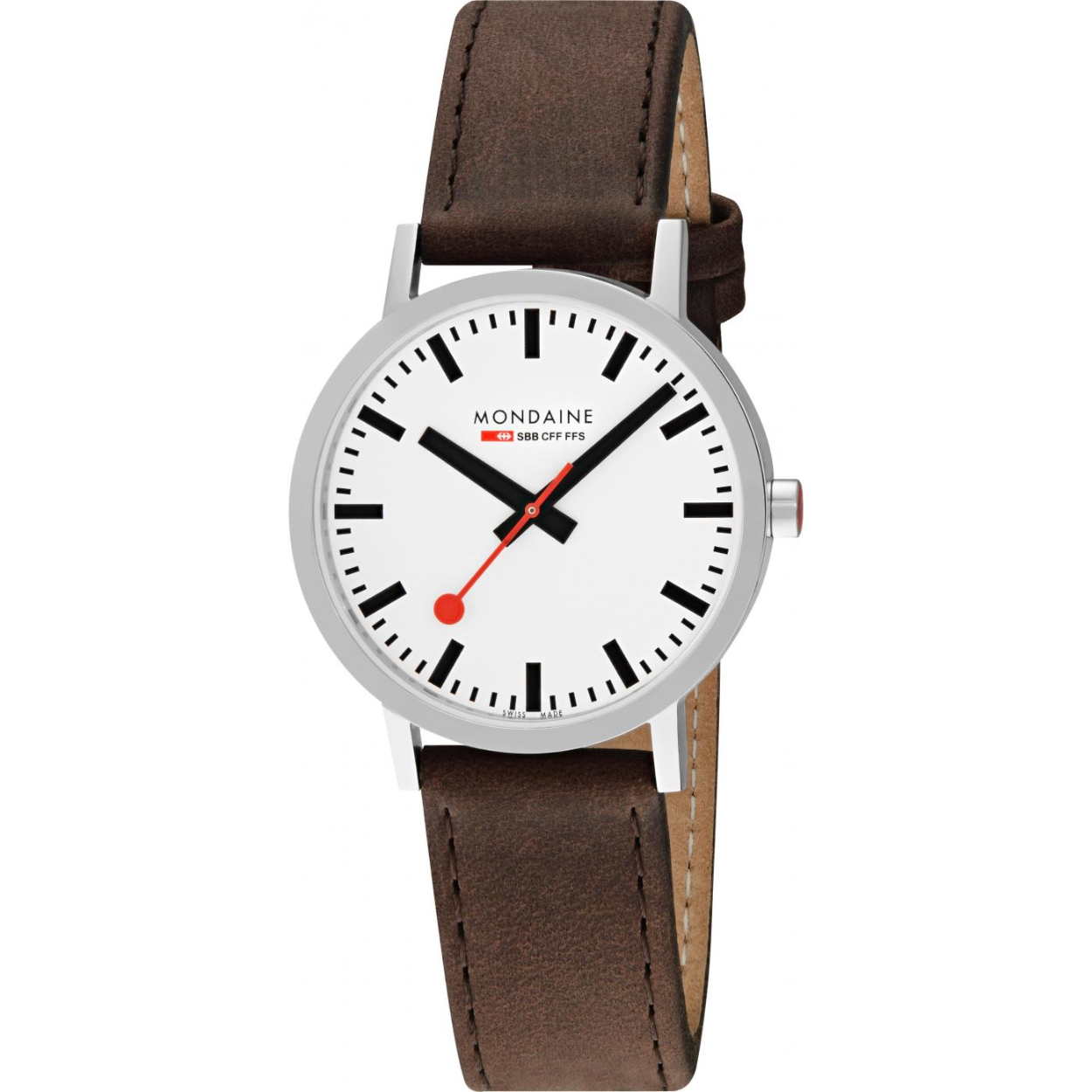 Mondaine hph 40 mm classic poli, bruin leren band