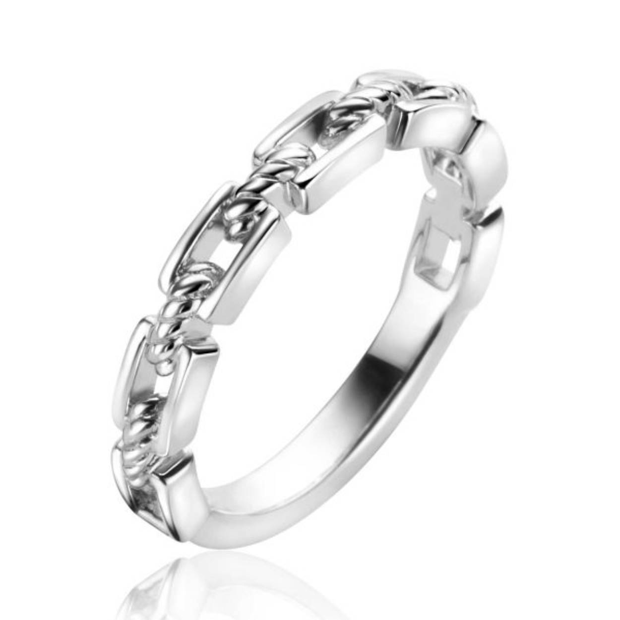 Dit is een ring van het merk Zinzi. De ring is zilverkleurig en gemaakt van zilver. 