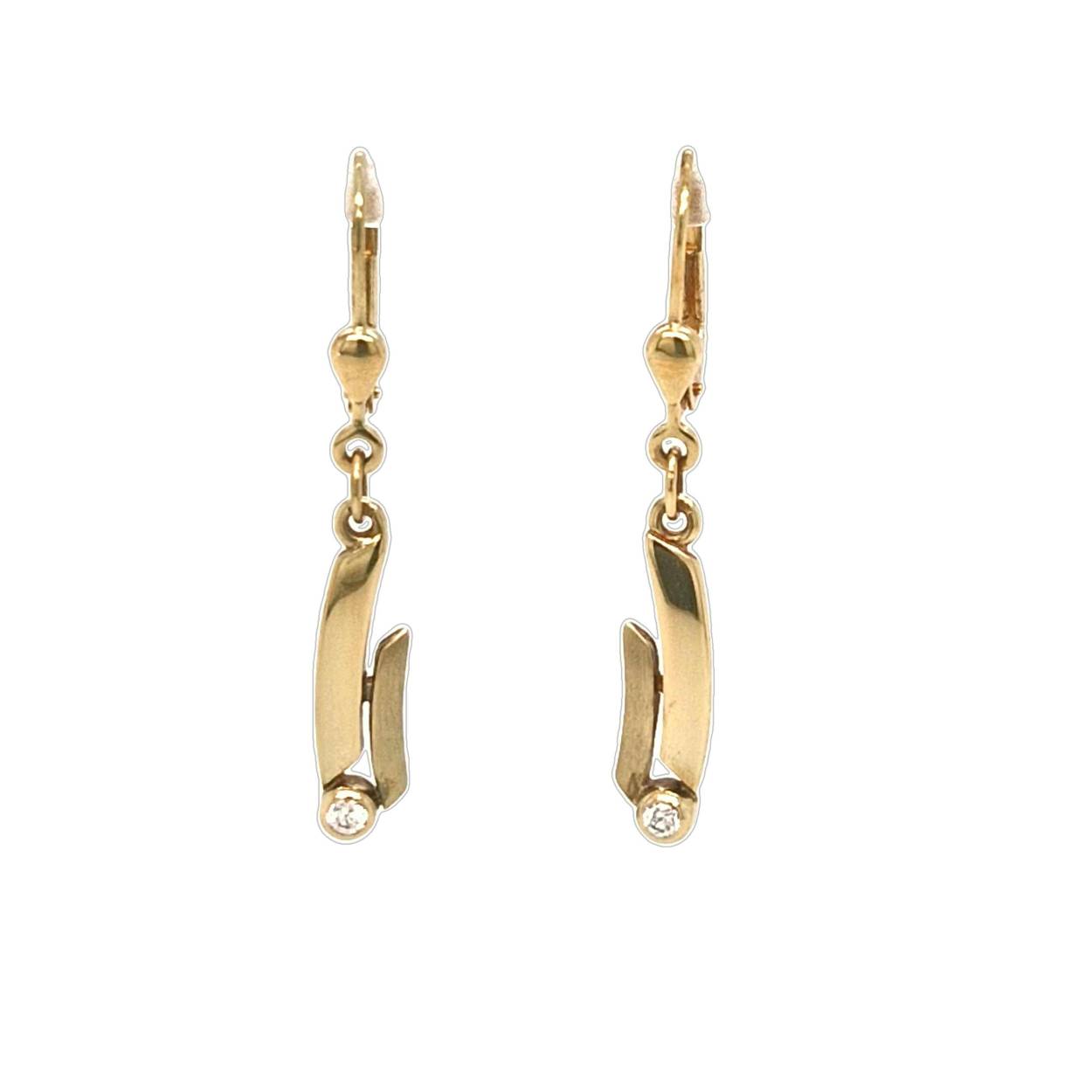 geelgouden oorhangers met zirconia
