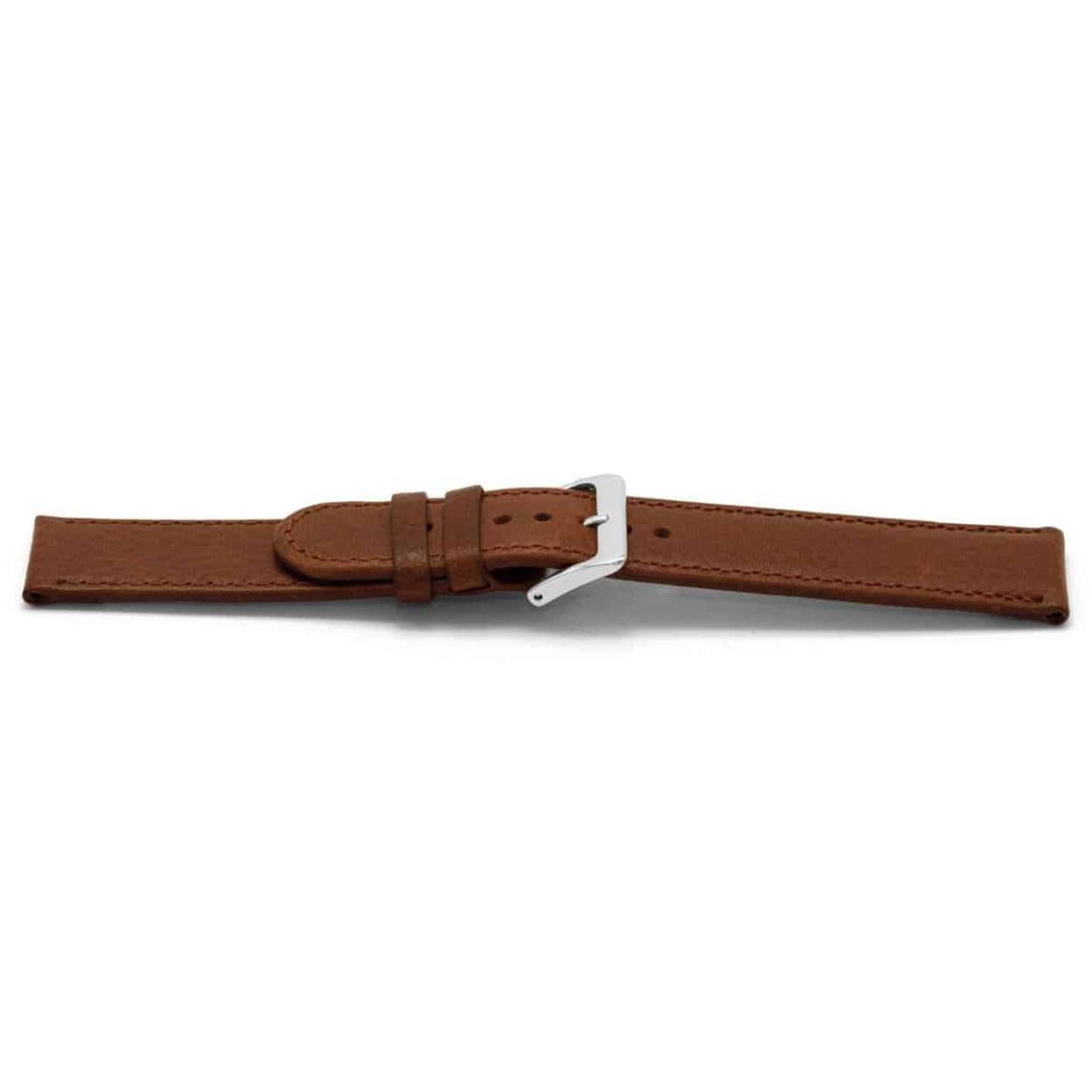 Bruin lederen horlogeband met goudkleurig edelstalen gesp. (let op afbeelding is met edelstalen gesp)
Kleur band: Bruin
Band dikte: 2.0mm
Band lengte: 70/105mm
Band breedte: 10x10mm
Gesp: Stainless steel
Bekleding binnenband: Nubuck
Gestikt: Ja, dezelfde kleur als de band.
Pushpin:Exclusief
Hypo allergisch: Ja
EAN: 4782063401104