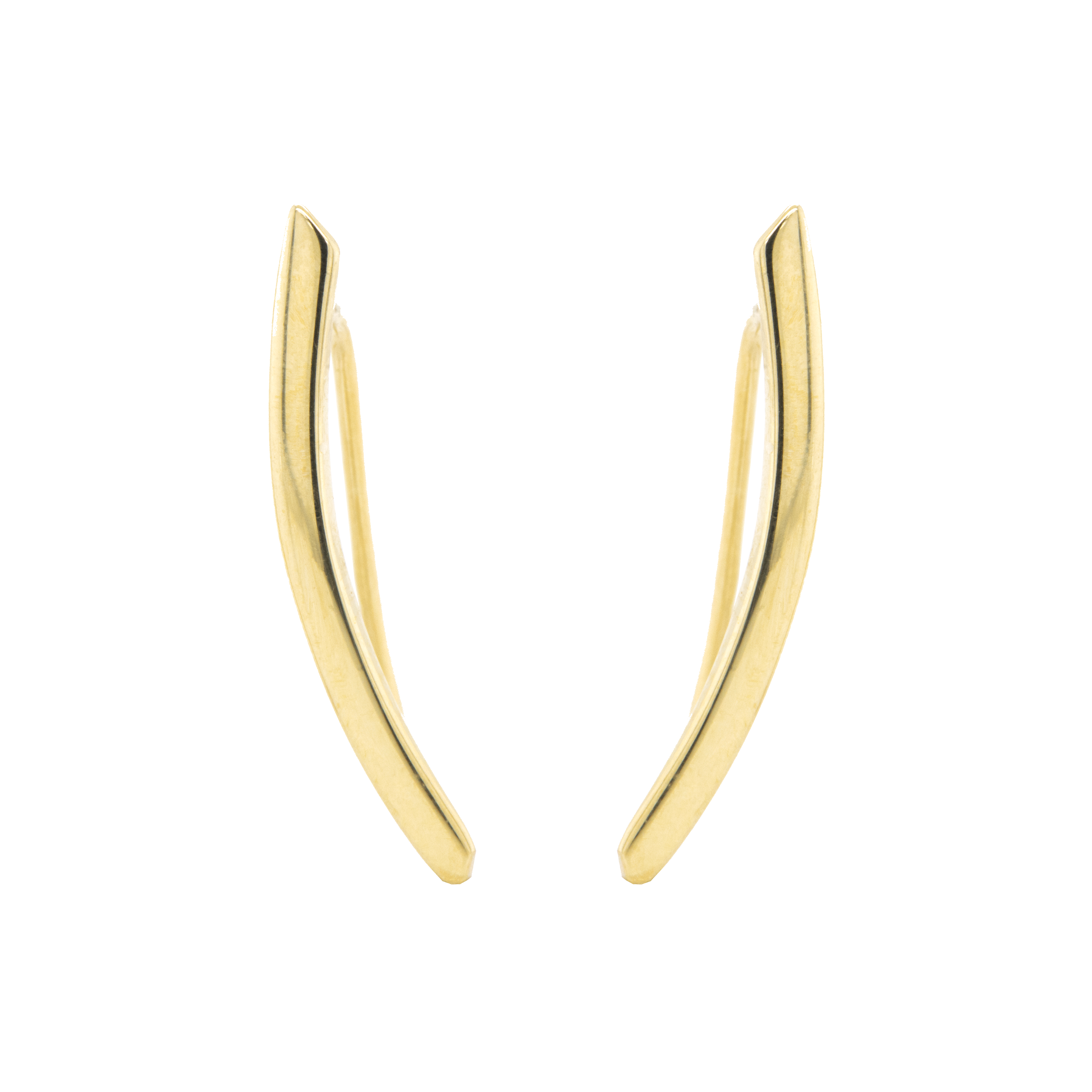 Deze geel gouden oorsieraden zijn erg bijzonder, want het is geen oorsteker en ook geen oorring. Deze oorsieraden curven mee met de vorm van de oorlel en dit zorgt voor een erg nette en rustige uitstraling.