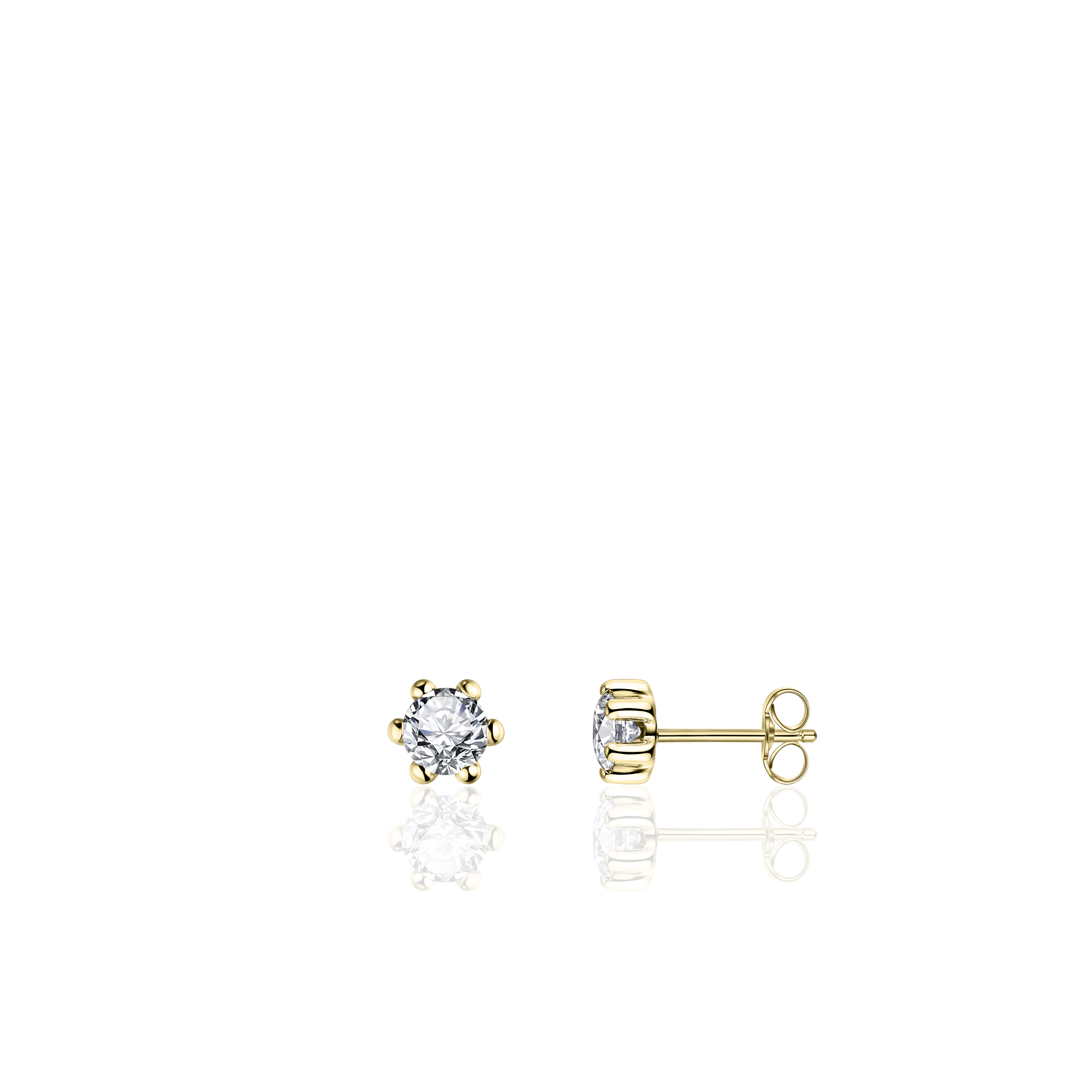 14K oorstekers met zirkonia 4mm VGE002/4