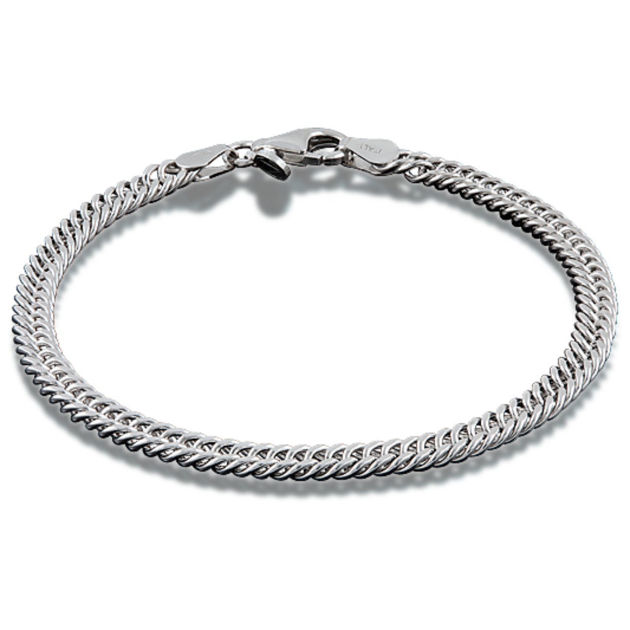- Sterling zilver 925
- Alle schakels en sloten gesoldeerd
- Geheel voorzien van een rhodiumlaag