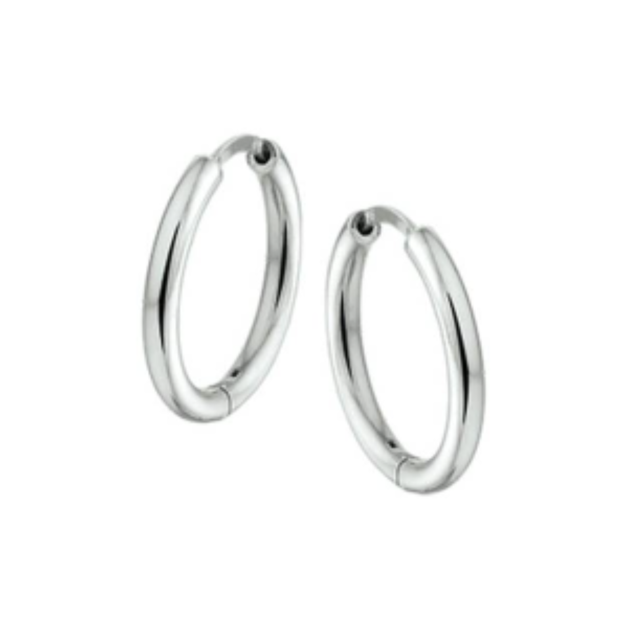 14KT WIT GOUDEN KLAP OORRINGEN 12 X 1 MM 