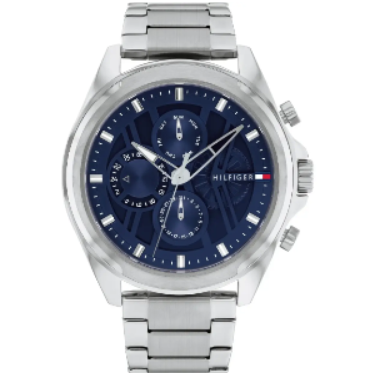 Tommy Hilfiger TH1710656 Horloge Heren Staal Zilverkleurig 48mm
Dit specifieke horloge van Tommy Hilfiger uit de Jax serie met artikelnr: TH1710656 is een luxe herenhorloge die niet in je collectie mag ontbreken. Het stalen herenhorloge heeft een ronde zilverkleurige kast met een matte bezel en een blauwe dubbele wijzerplaat met dag, datum en 24-uursaanduiding. Aan de kast zit een zilverkleurige mat glanzende schakelband met vouwsluiting. Het horloge heeft een mineraalglas, een doorsnee van 48mm en is 5ATM.  

Het merk:
Sinds de lancering van het merk in 1985 is Tommy Hilfiger wereldwijd bekend geworden als pionier van de klassieke Amerikaanse coole stijl. Geïnspireerd door de iconische popcultuur en het Amerikaanse erfgoed. De dames en herencollectie van dit seizoen bestaan uit minimalistische silhouetten en rustieke lederen details. De herenhorlogecollectie biedt iconische uurwerken met roestvrijstalen, lederen en siliconen banden.

Specificaties:
- Mineraalglas
- Ronde kast 48mm
- Zilverkleurige horlogekast
- Blauwe wijzerplaat
- Zilverkleurige schakelband 
- 5ATM