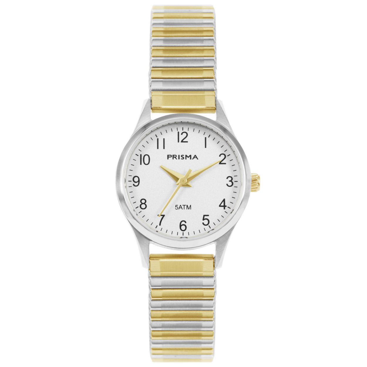 Prisma horloge 1171 dames edelstaal 5 ATM 

Algemeen
Geslacht: dames
Model: P.1171

Voordelen
- rekband sluit naadloos aan op de huid
- band edelstaal zilver
- wijzerplaat zilver met zilvere cijfers (arabisch)
- duidelijke tijdsweergave
- spat waterdicht: handenwassen, regen
- quartz
- maat kast 25mm (breedte) 8,5mm (dikte)