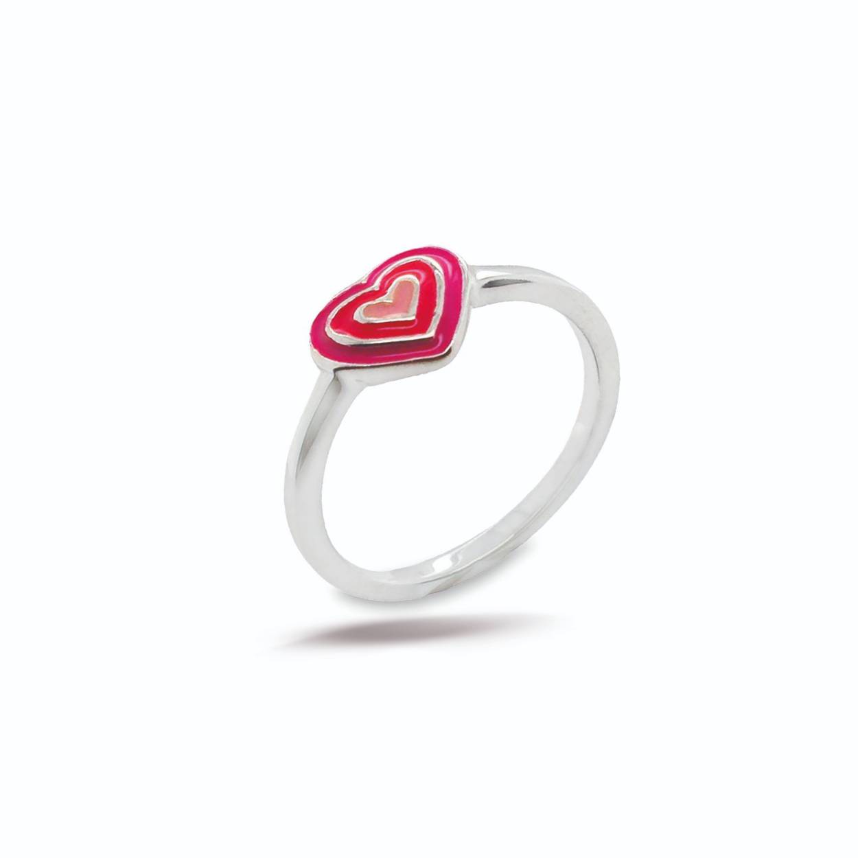 Bellini zilver ring roze hartje