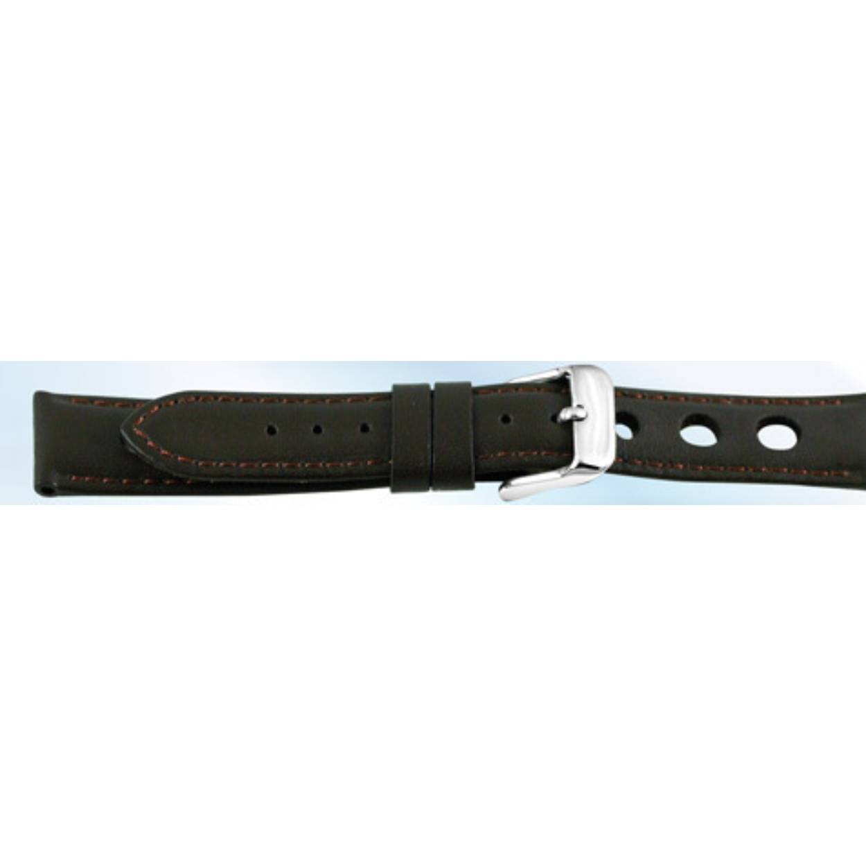 Horlogeband leder 746 bruin met 3 gaten 20mm