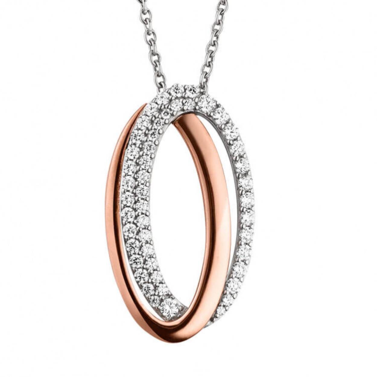 Prachtige collier van Viventy met een ovale hanger. De hanger is bezet met zirkonia.