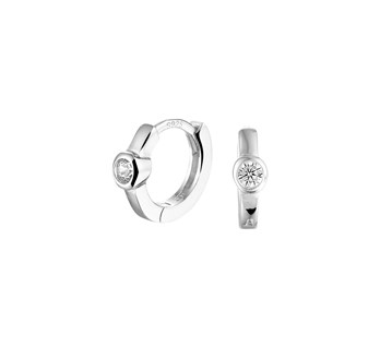 Zilveren klap-creool,  9x3 mm