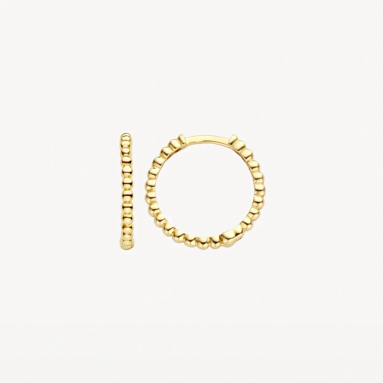 gouden Blush oorringen, bolletjes 1,5x14mm