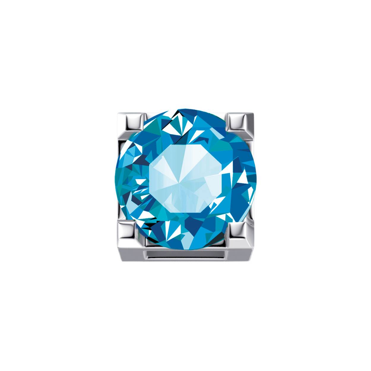 Elements Donna Oro 18 krt witgouden element met topaas London blue