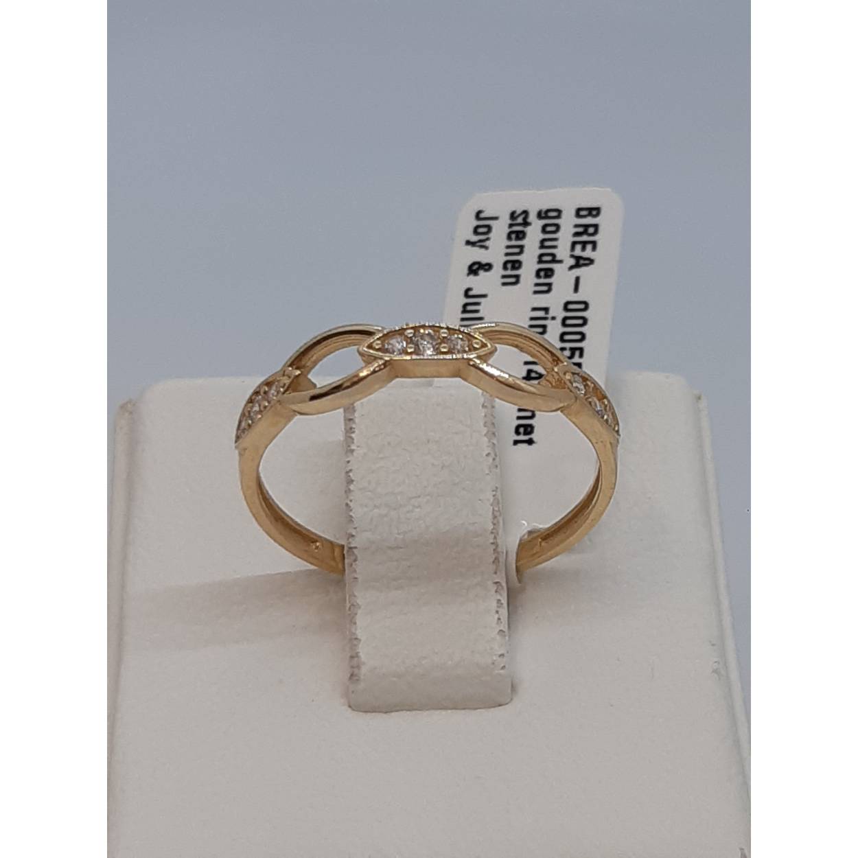 gouden ring14kmet stenen