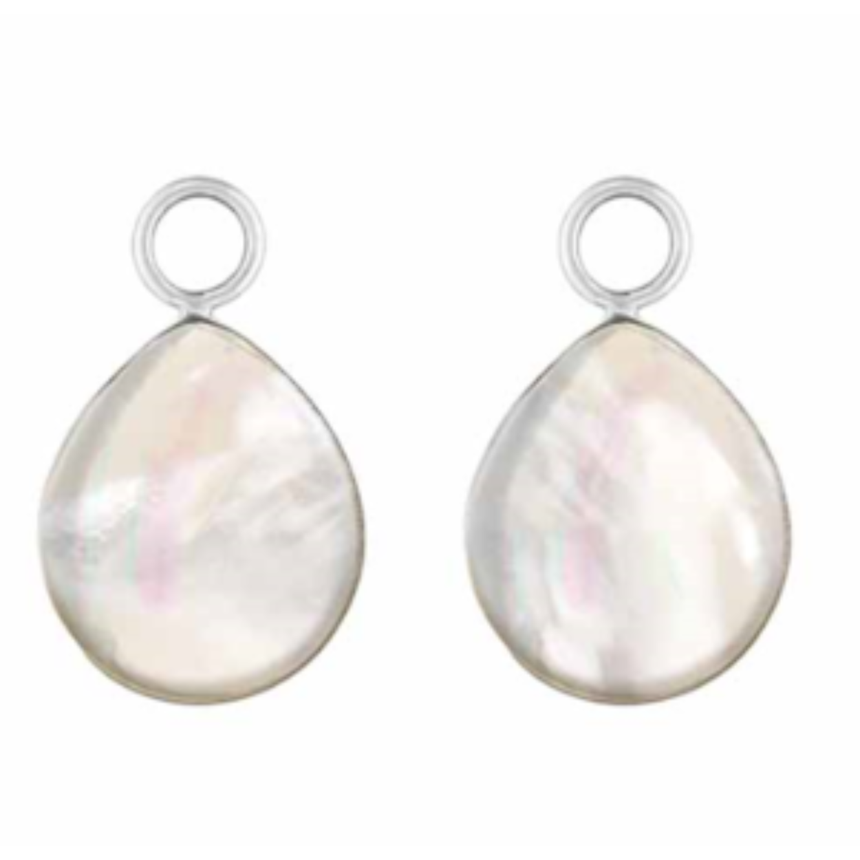 My imenso zilveren pair of pendant for Creoli drop "MOP white" 
121731