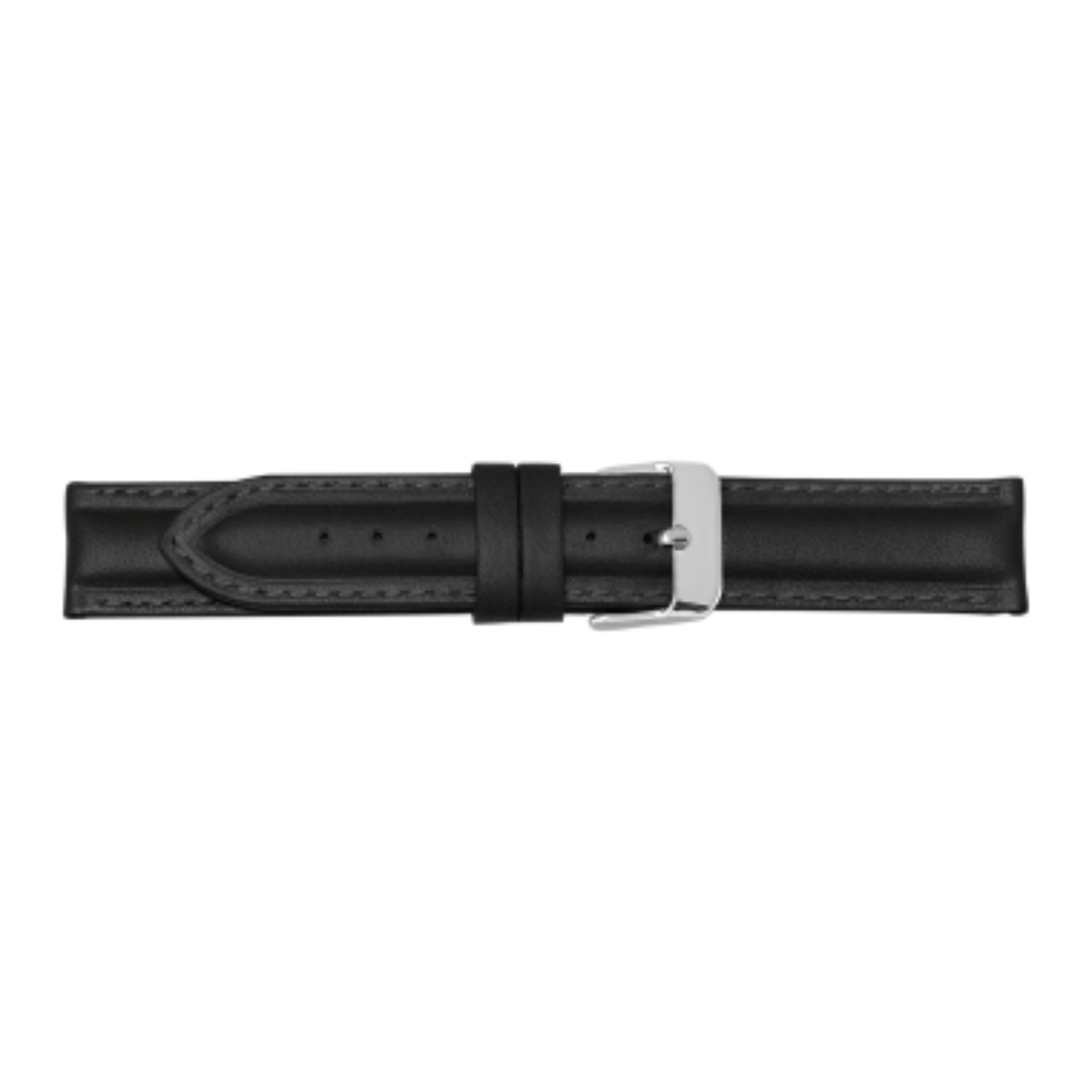 Horlogeband leder 234 zwart watervast 18mm