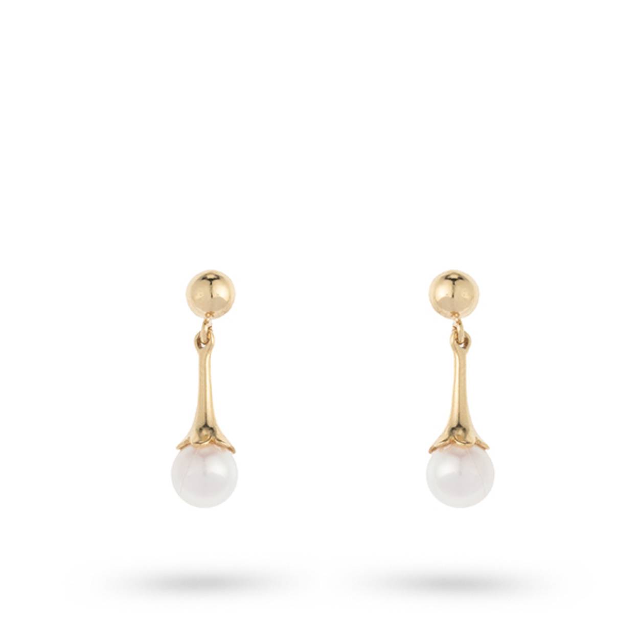 14kt oorhanger met parel