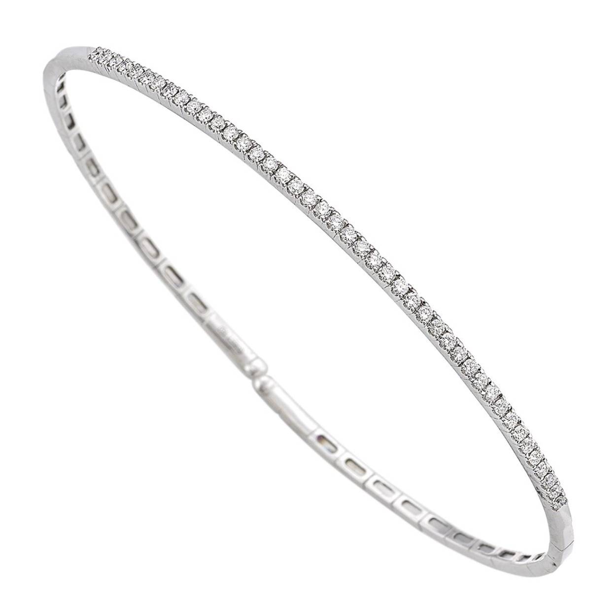 18k witgouden flex bangle met diamant