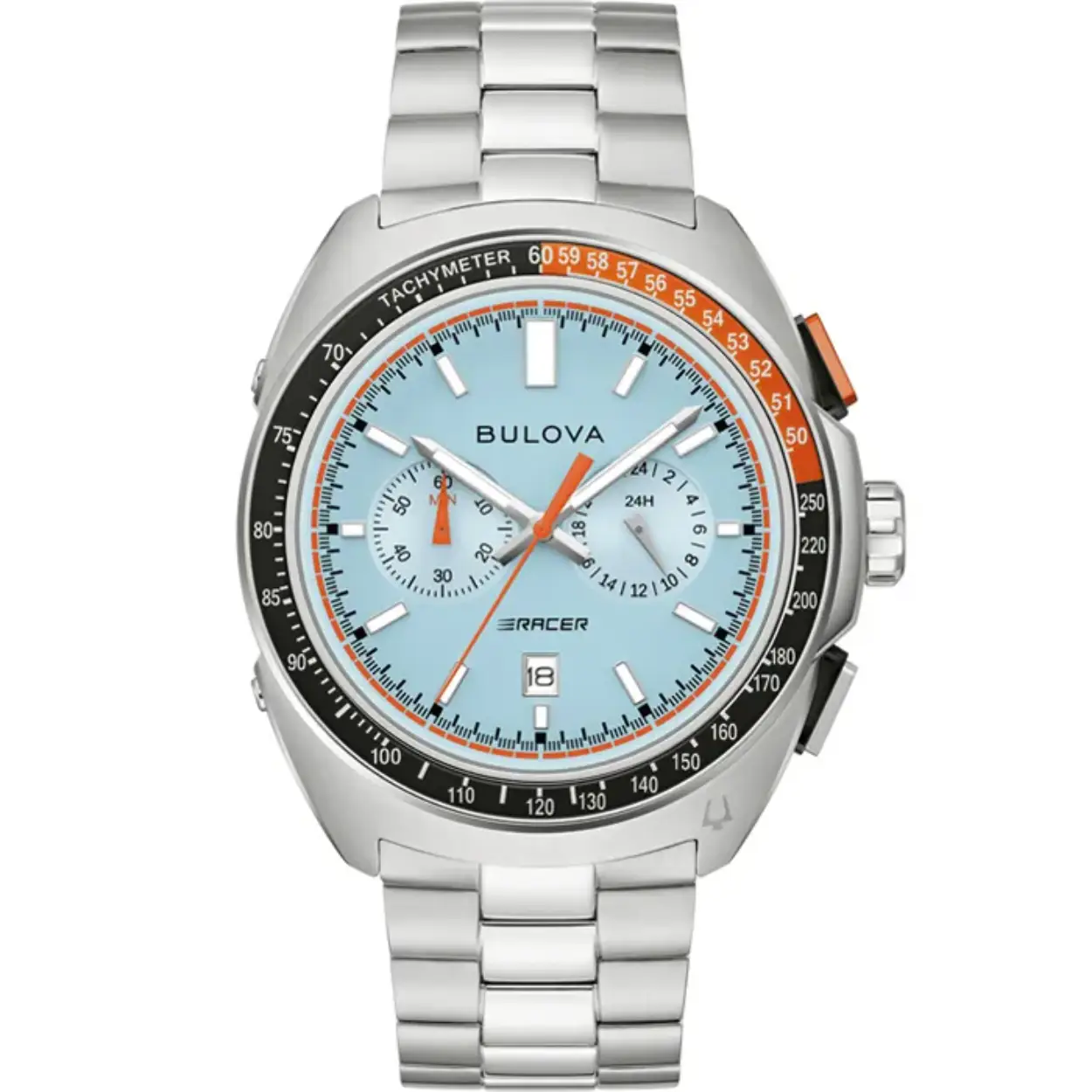 Bulova Performance Racer Chronograaf Horloge 98B432 met Lichtblauwe Wijzerplaat