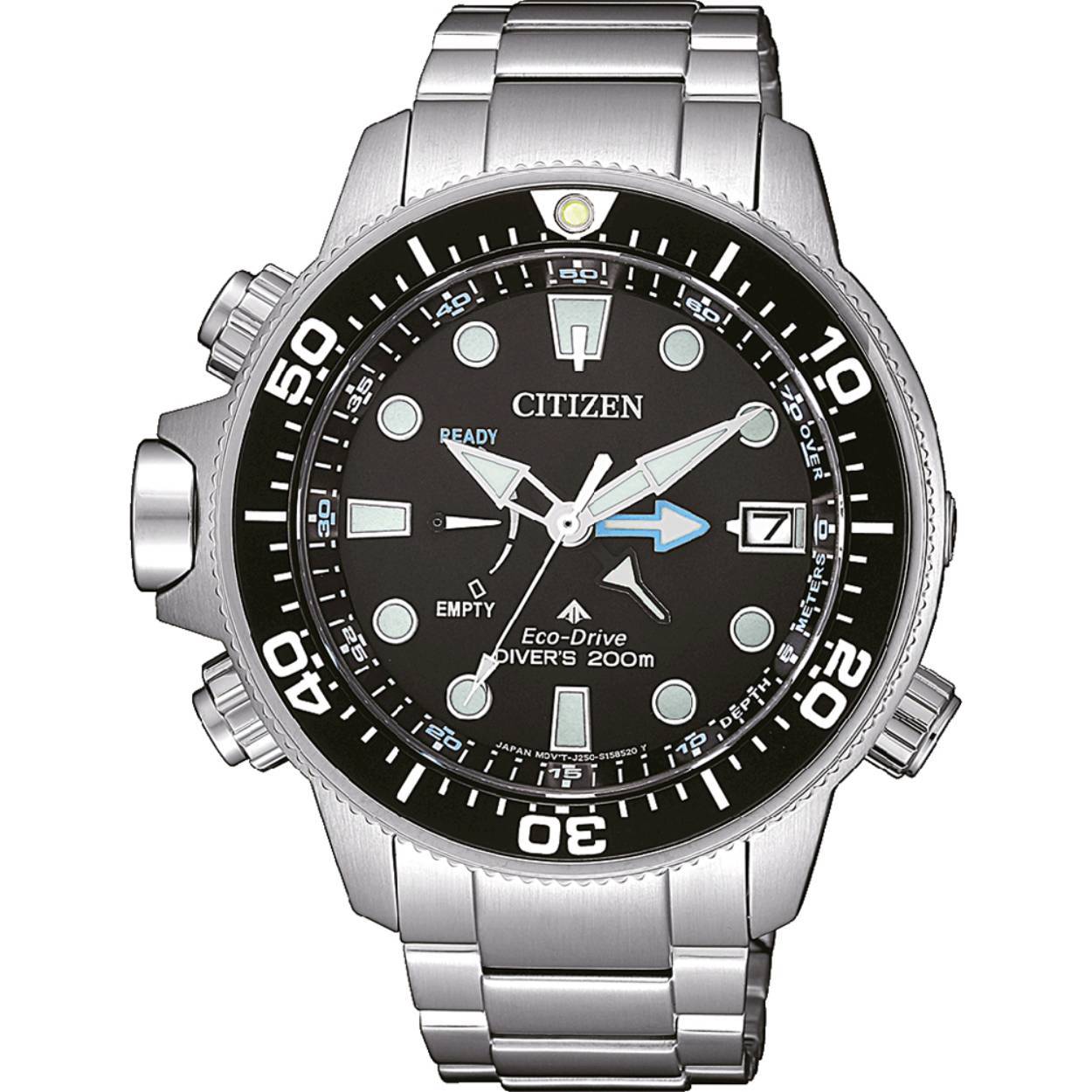 De Promaster BN2031-85E Aqualand is een diver horloge dat zeer geschikt is voor de amateur- maar ook voor professionele duikers. Dit duikhorloge heeft alles aan boord waar jij onder water wat aan hebt. Ook is de BN2031-85E uitgerust een Eco-Drive uurwerk dat zijn energie haalt uit licht. Dit Eco-Drive uurwerk zorgt er voor dat het horloge tot 330 dagen in het donker weggelegd kan worden en daarna weer probleemloos loopt.


+ ISO 6425 certificaat
+ Schokdetectiefunctie
+ Dieptemeter