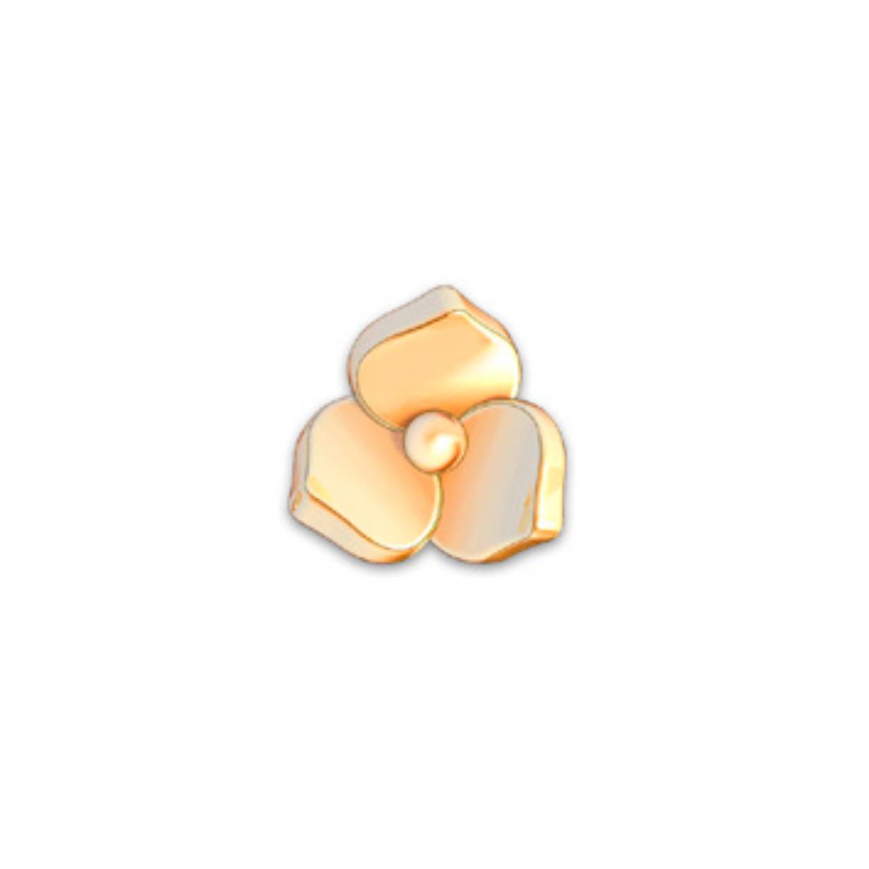 18 krt geelgouden element 3D FLOWER
