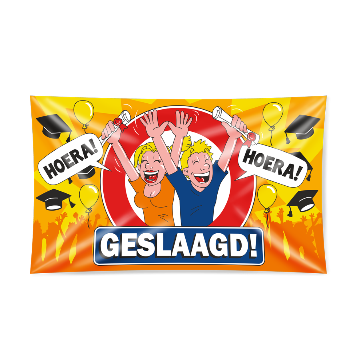 laat eten dat je geslaagd bent met deze vrolijke vlag