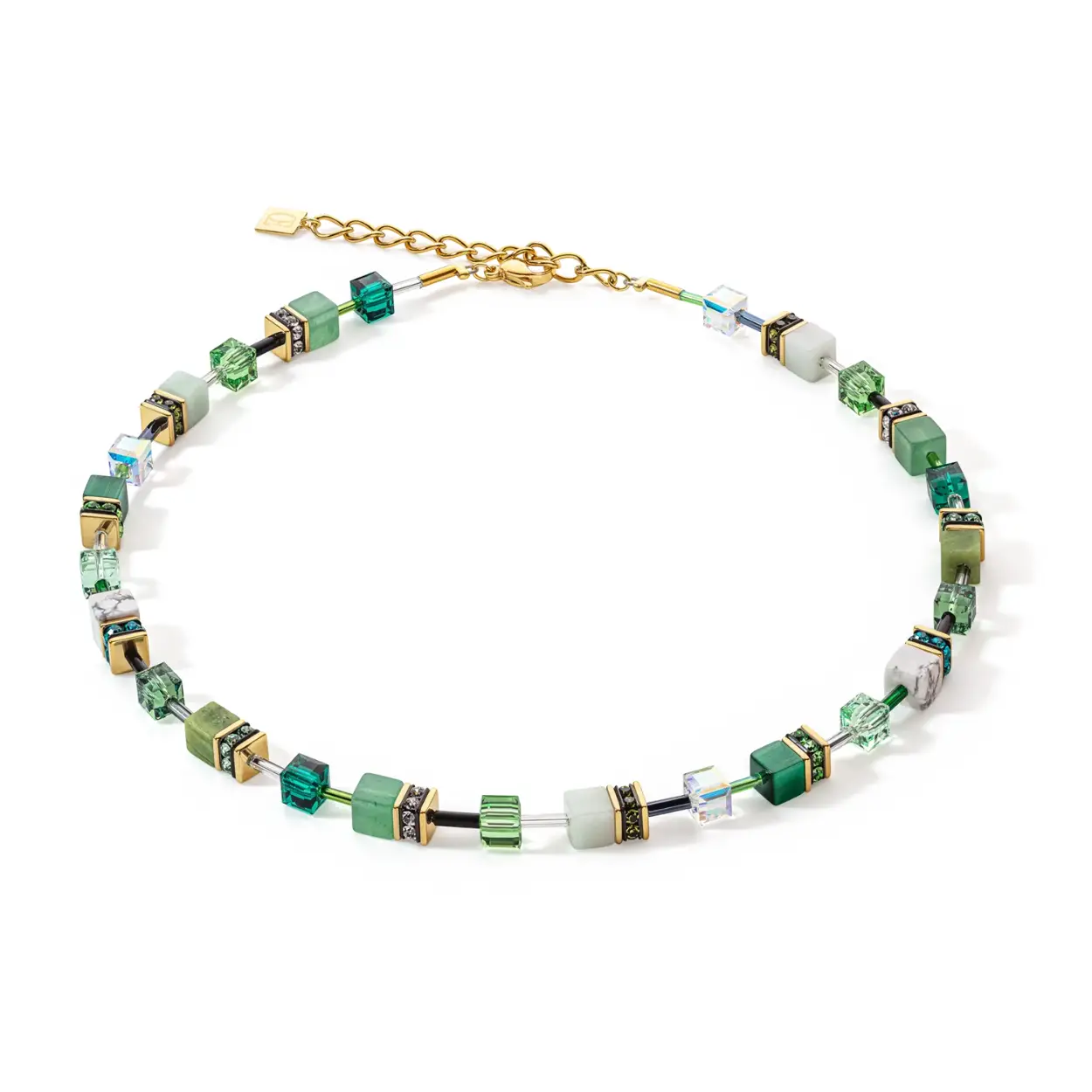 Coeur de Lion collier met amazoniet, blauwe aventurijn en groene aventurijn 