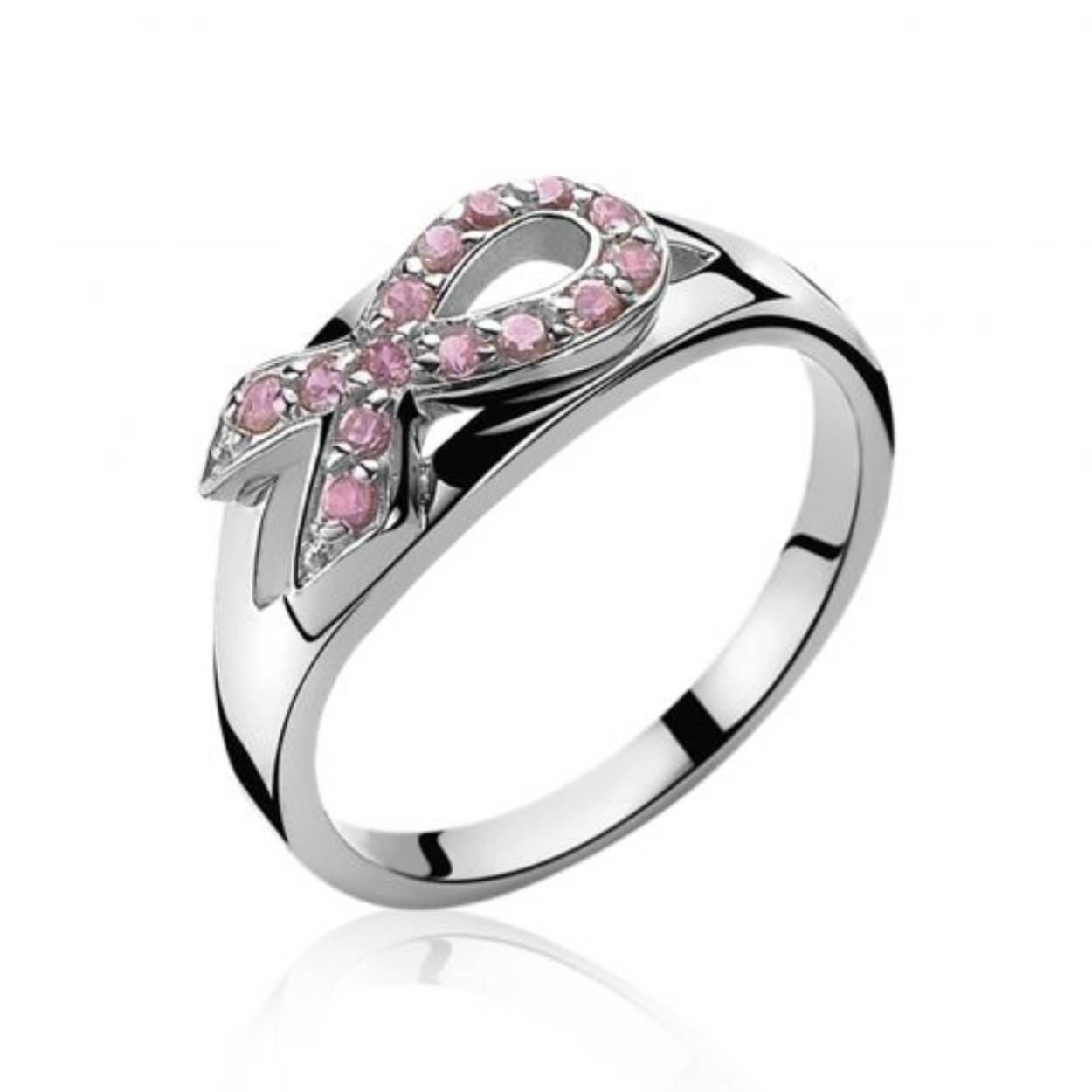 ZINZI zilveren ring roze