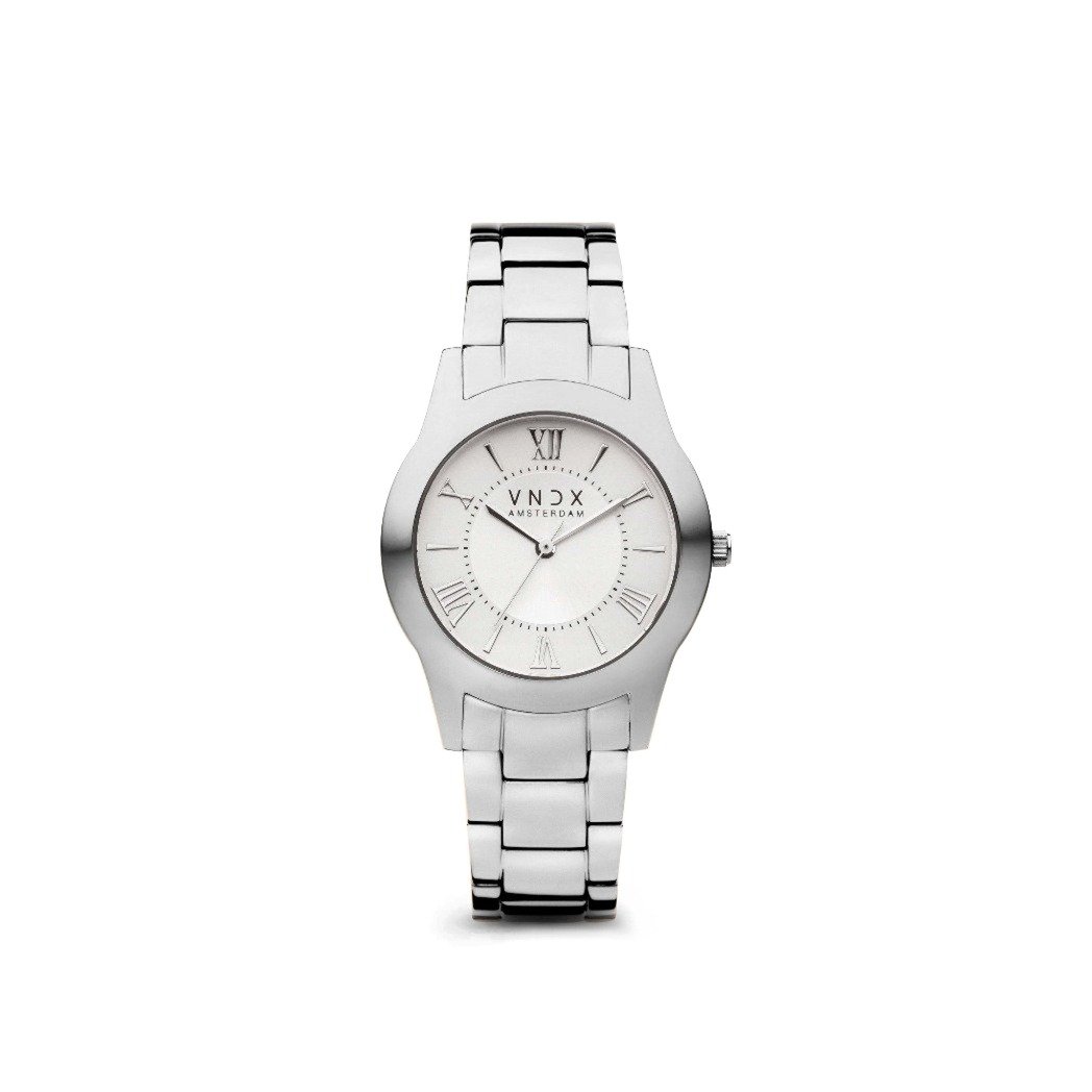 Het leven is een feest. Dag of nacht het maakt niet uit hoe laat het is, zolang je er maar bent. Met dit mooie zilveren VNDX-horloge heb je voldoende reden om te feesten. Grijp die aandacht, sta in het middelpunt van de belangstelling en geniet van het leven. Never too late!