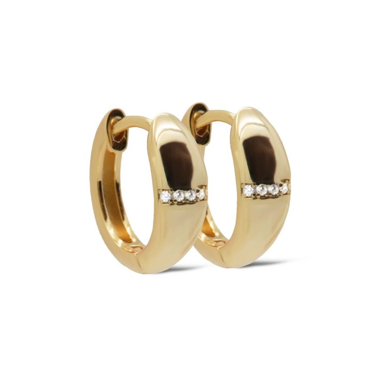 H525GP Karma oorringen HORIZON | zilver verguld | zirkonia's | 15mm
