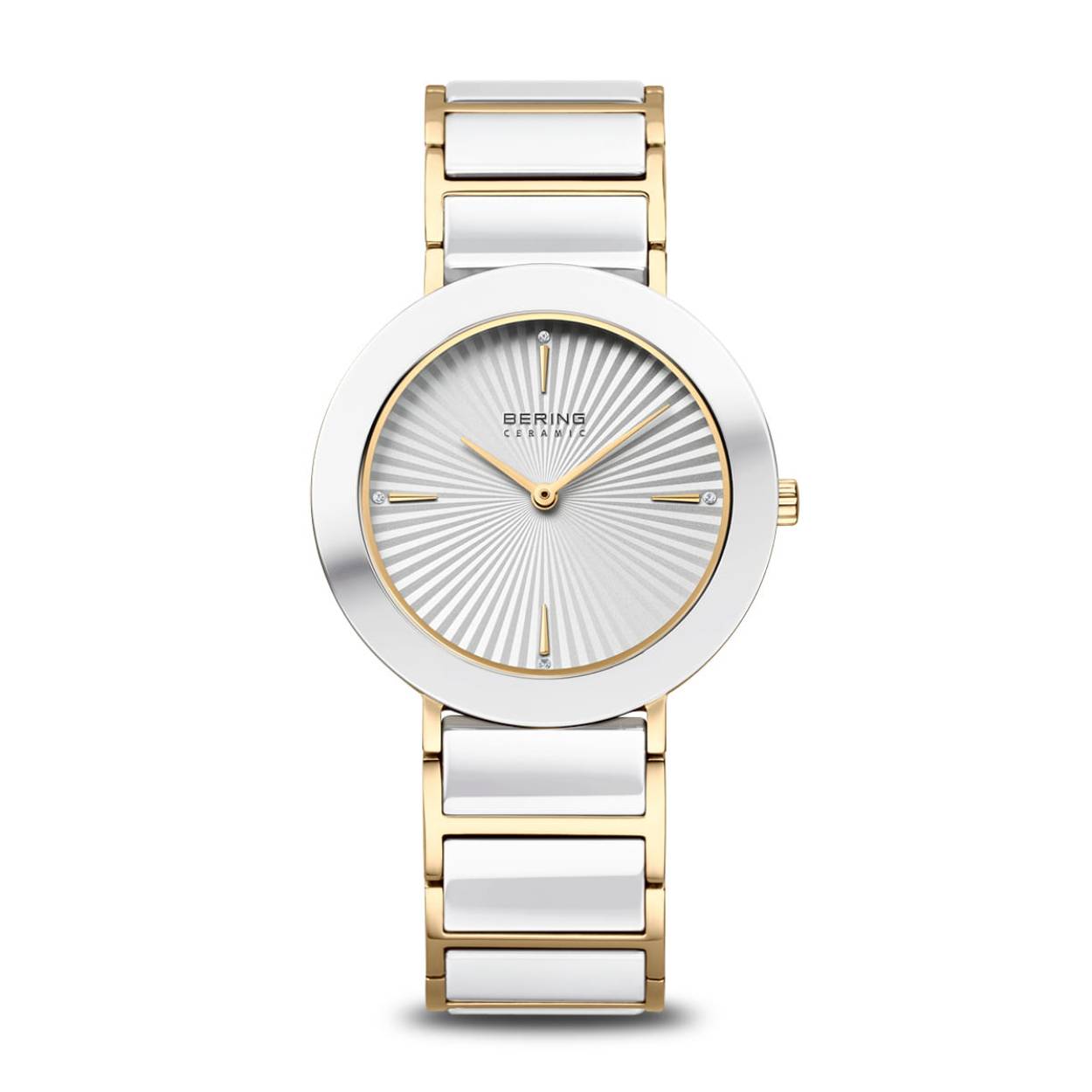 Bering dames horloge staal met ceramiek. In de wijzerplaat zijn 4 diamantjes verwerkt. Geïnspireerd door Deens design, vertegenwoordigt de CLASSIC COLLECTION een uniek uurwerk, dat uw dagelijkse stijl perfect benadrukt. Verder heeft het horloge een saffierglas wat krasvast is. 