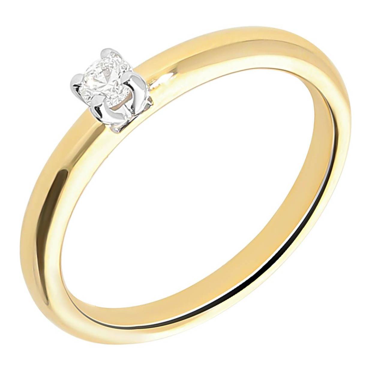 14k gouden diamanten ring met 0.13 caraat. 