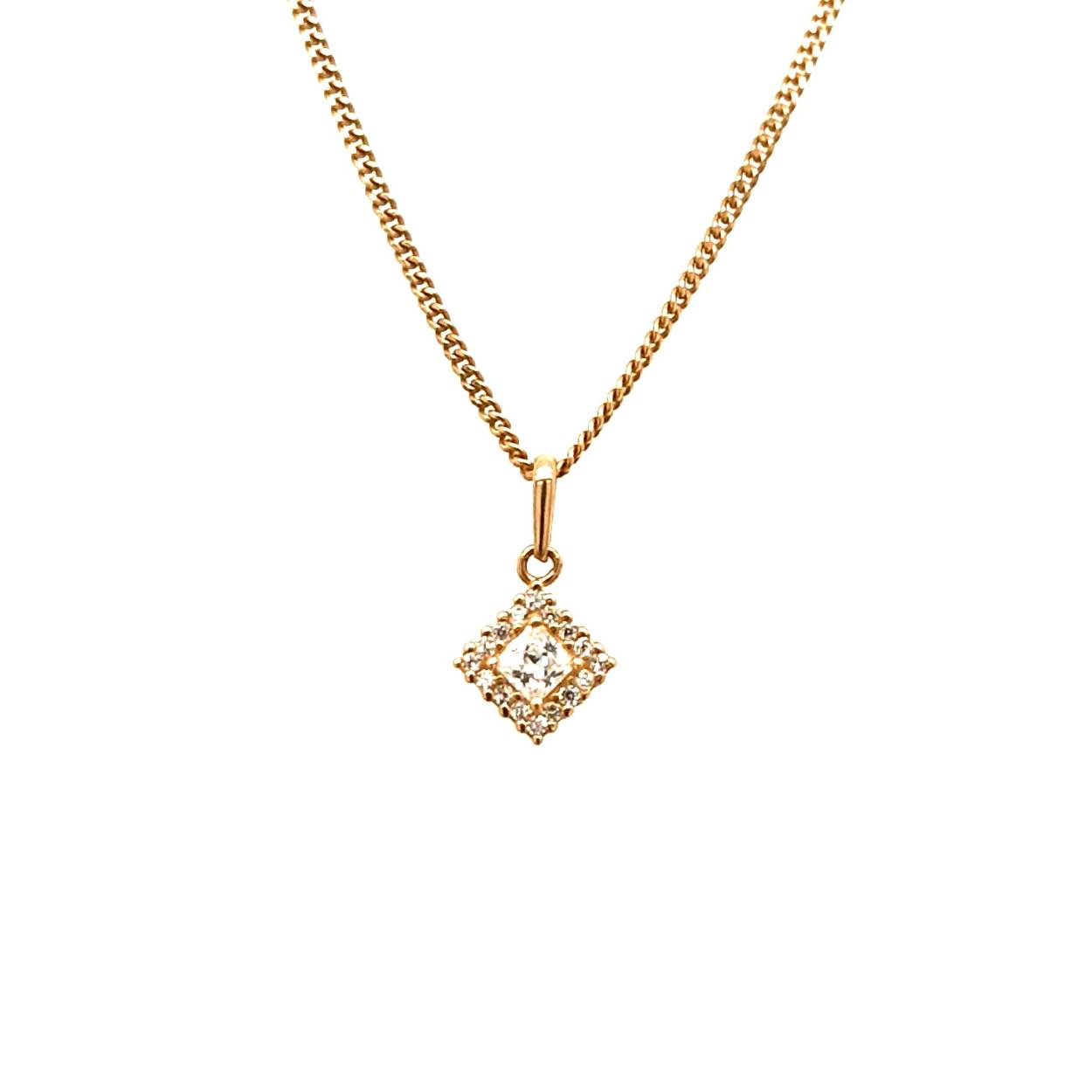 geelgouden hanger met zirconia