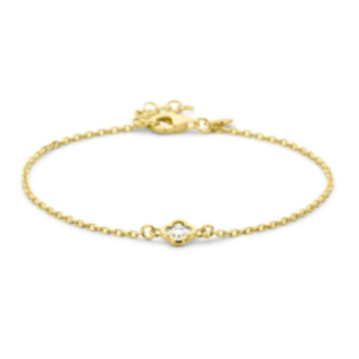 goud op zilveren armband met zirkonia, 3 micron