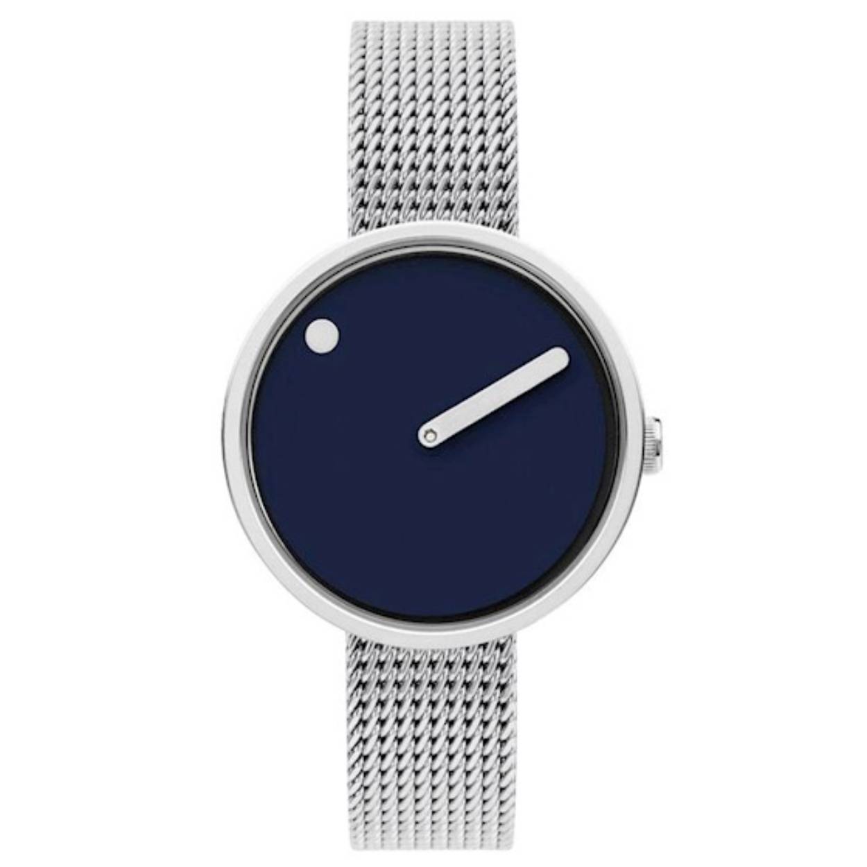 Picto horloge met stalen milanese band