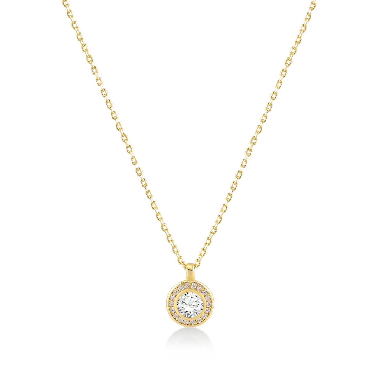Swing Jewels 14 karaats gouden collier met hanger zirkonia's 
Het collier is te dragen op een lengte tussen 42 en 45 cm 