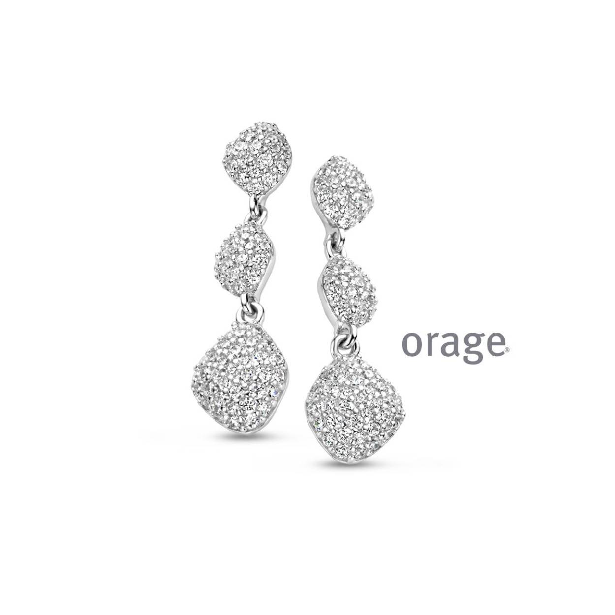 Orage - zilveren oorhangers.